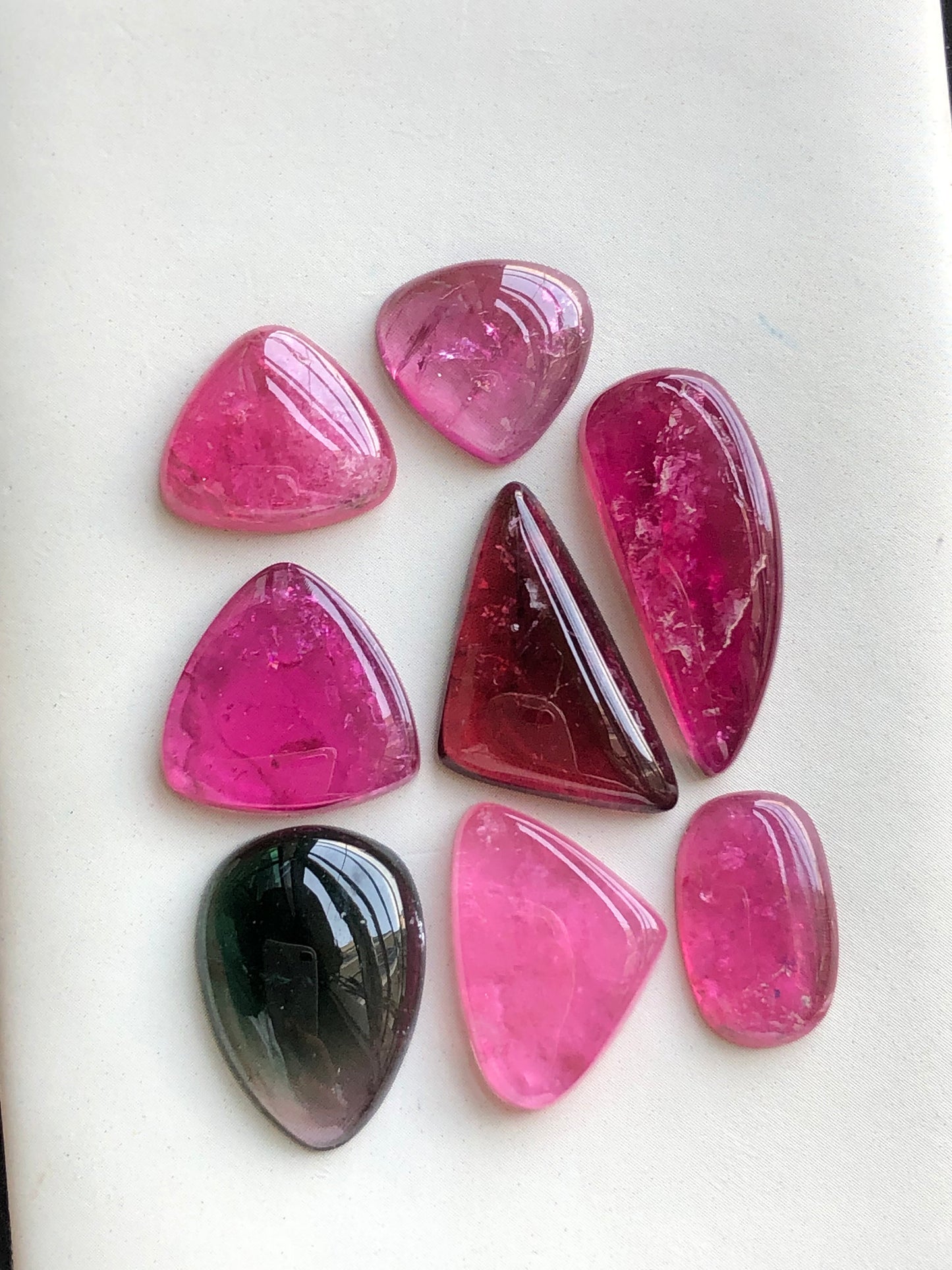 Pink tourmaline cabochons lot origin Afghanistan kunar mines