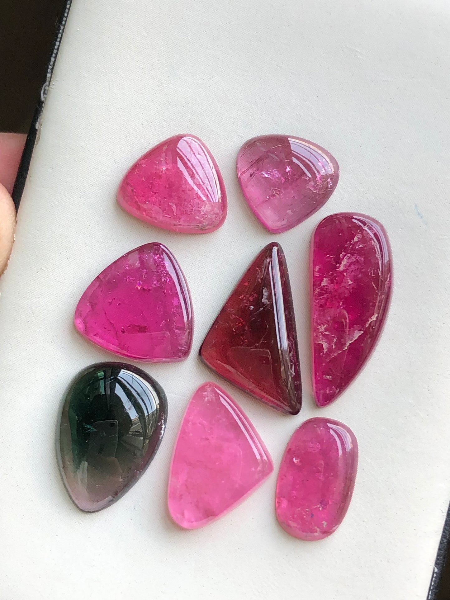 Pink tourmaline cabochons lot origin Afghanistan kunar mines