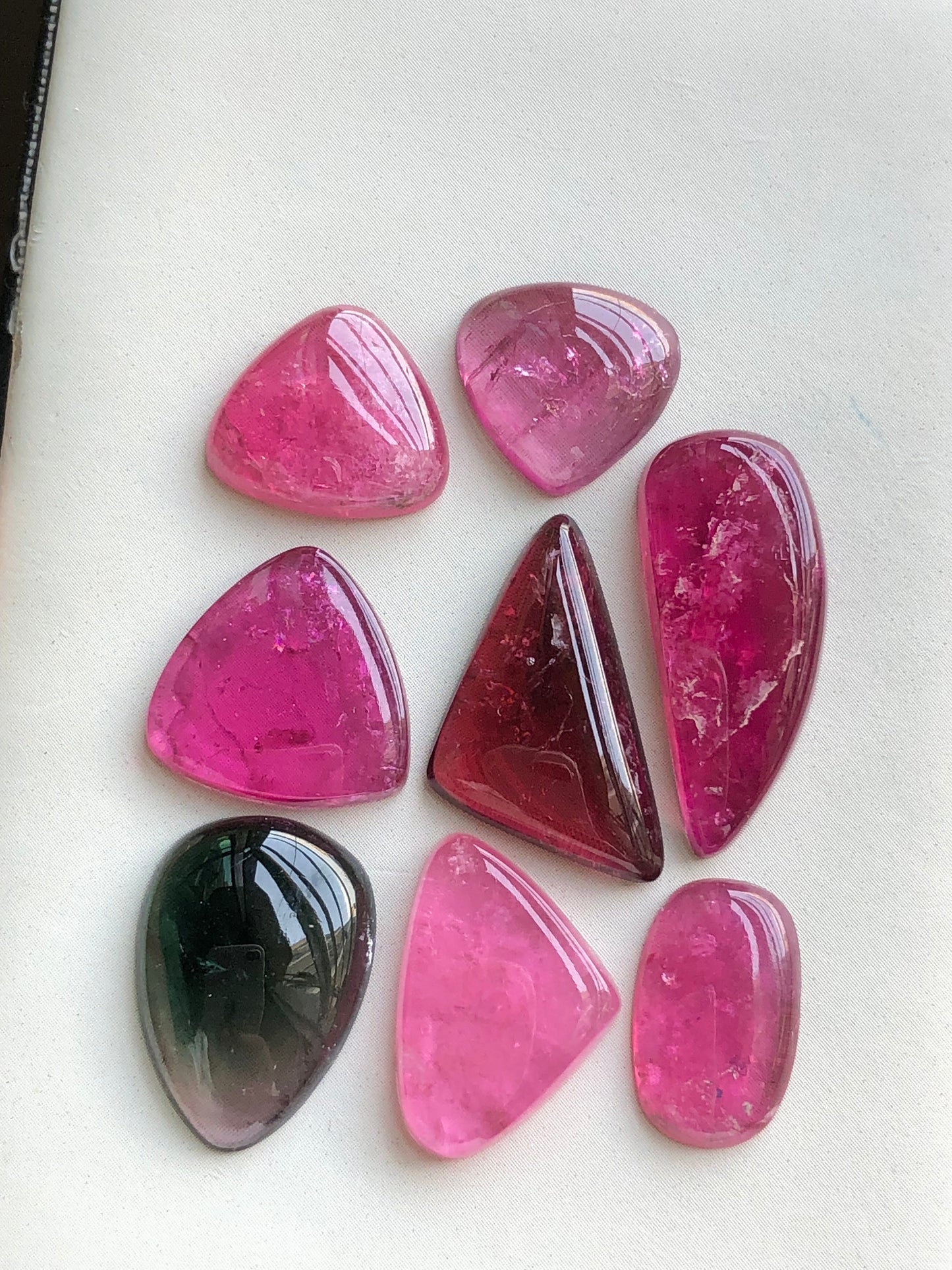 Pink tourmaline cabochons lot origin Afghanistan kunar mines