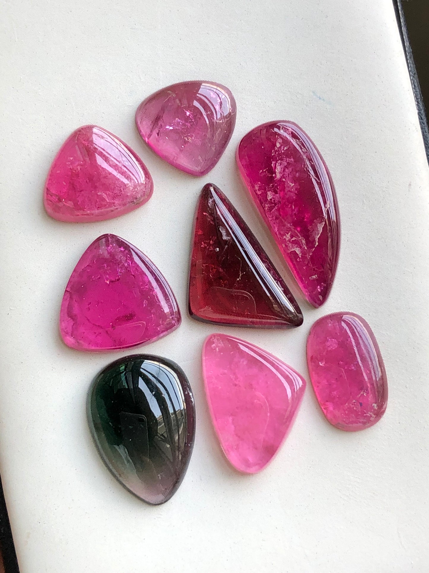 Pink tourmaline cabochons lot origin Afghanistan kunar mines