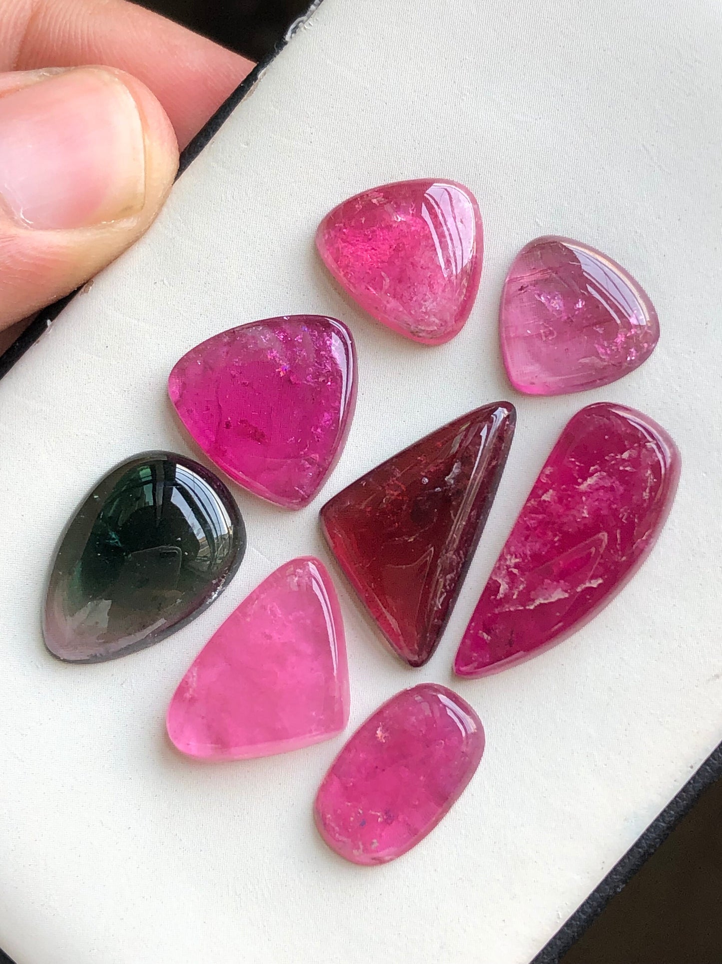 Pink tourmaline cabochons lot origin Afghanistan kunar mines