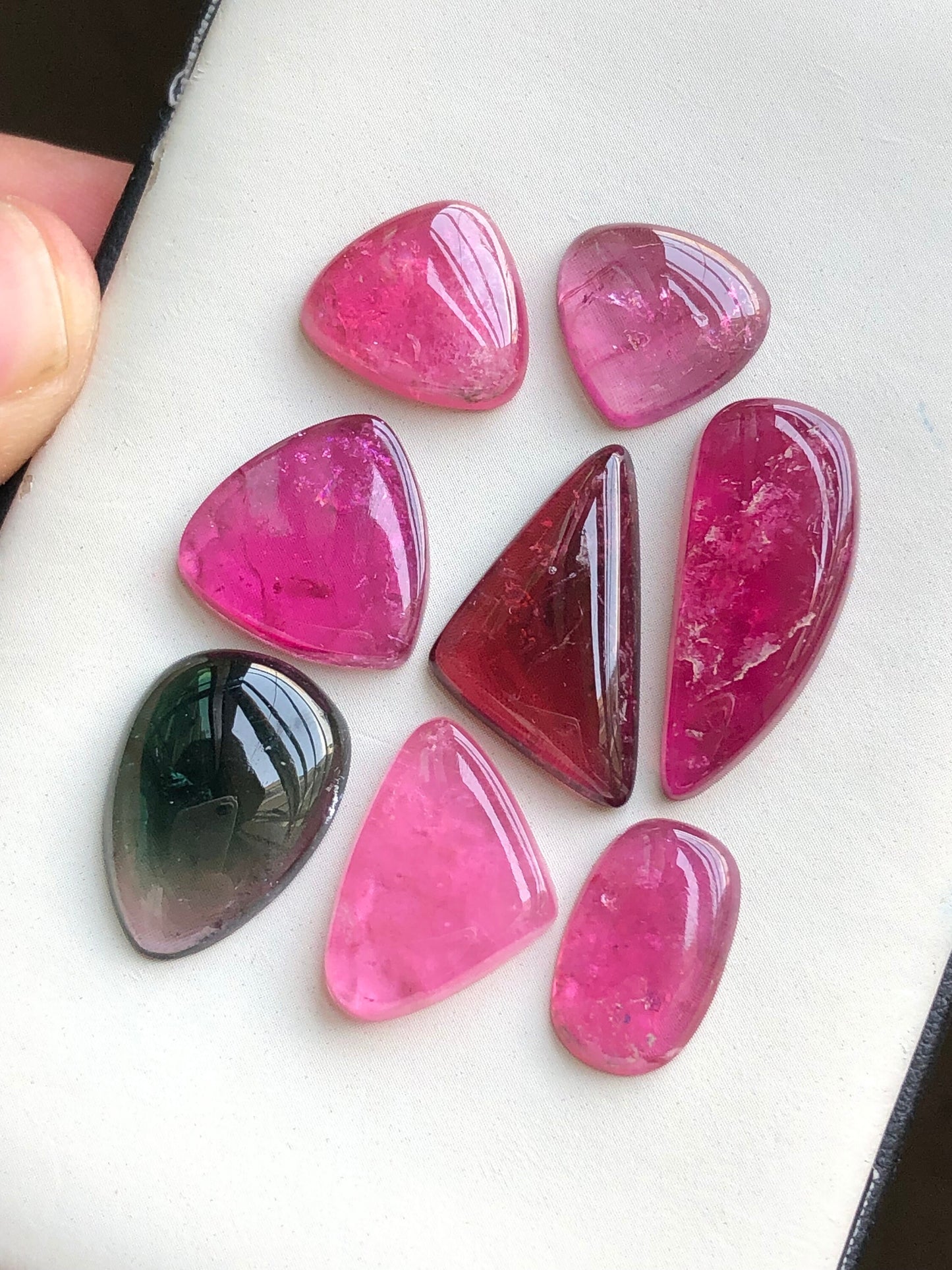 Pink tourmaline cabochons lot origin Afghanistan kunar mines