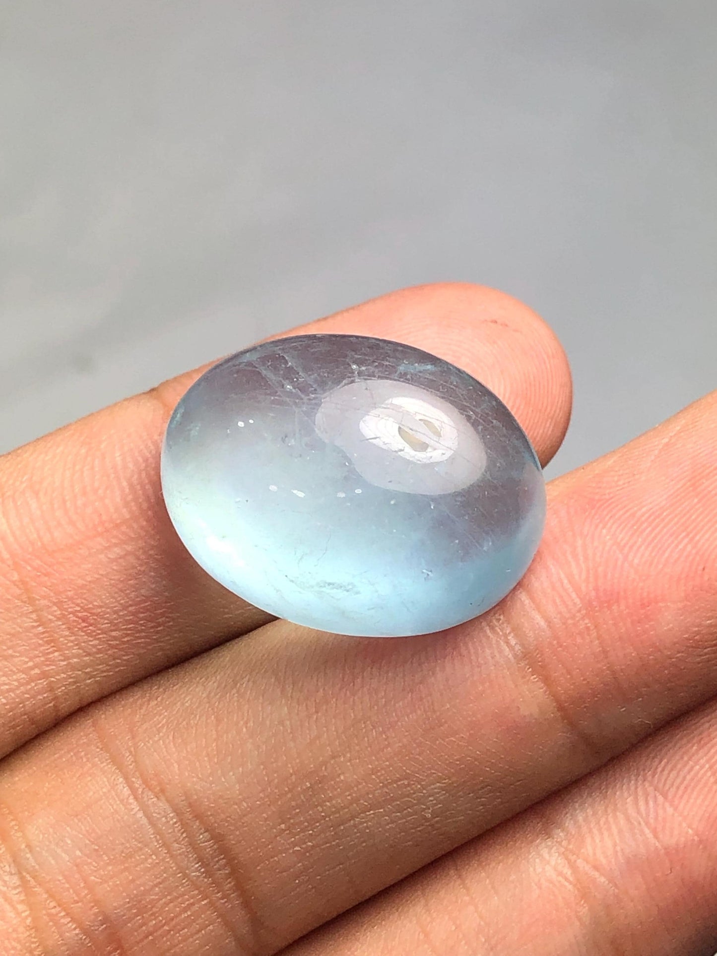 32.65 ct aquamarine cabochon heated