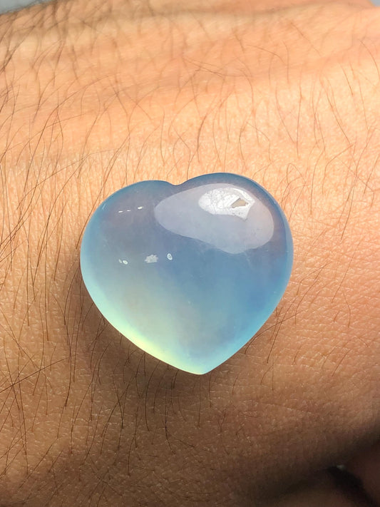 30.70 ct heart shape aquamarine cabochon heated