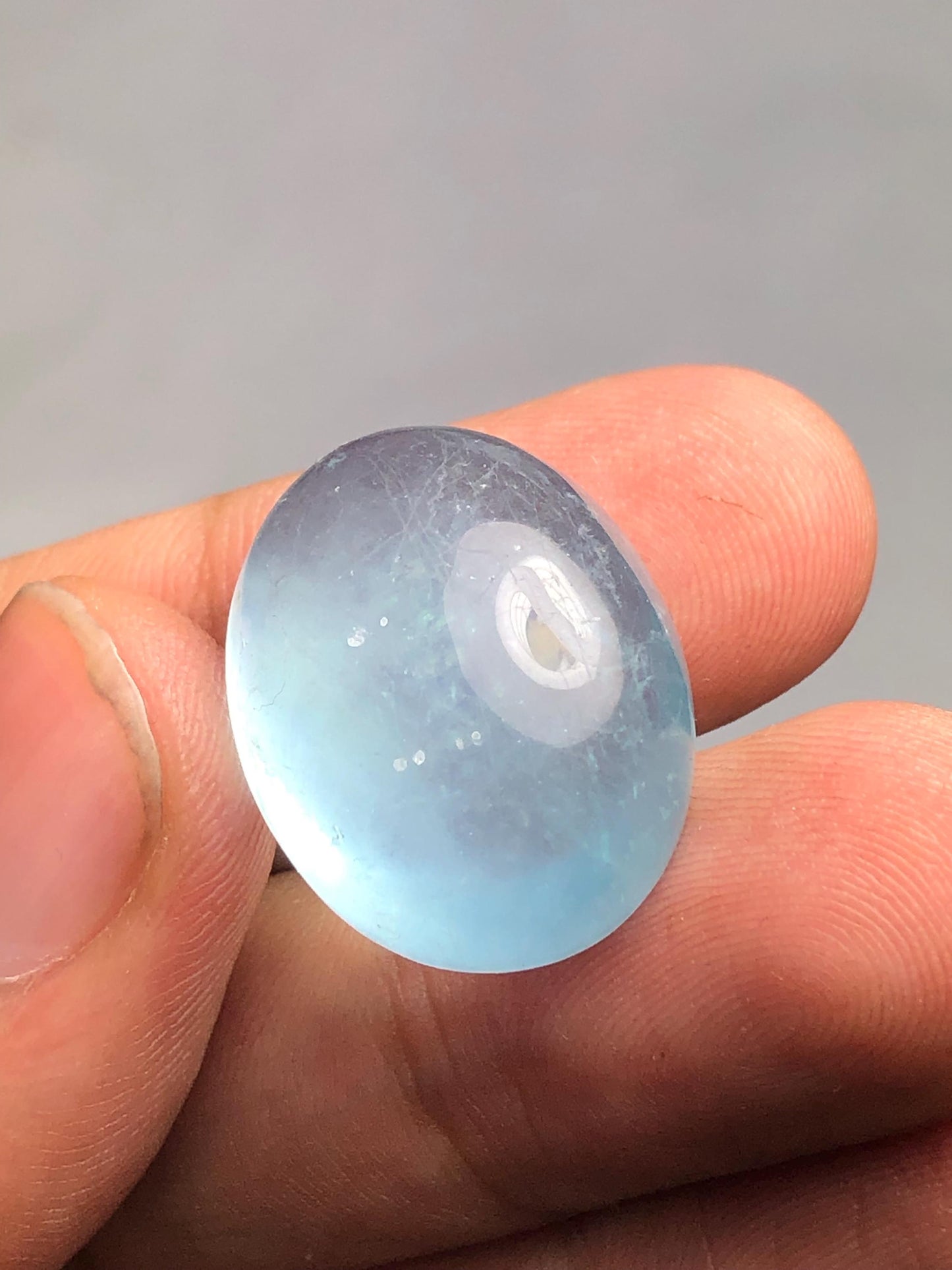 32.65 ct aquamarine cabochon heated