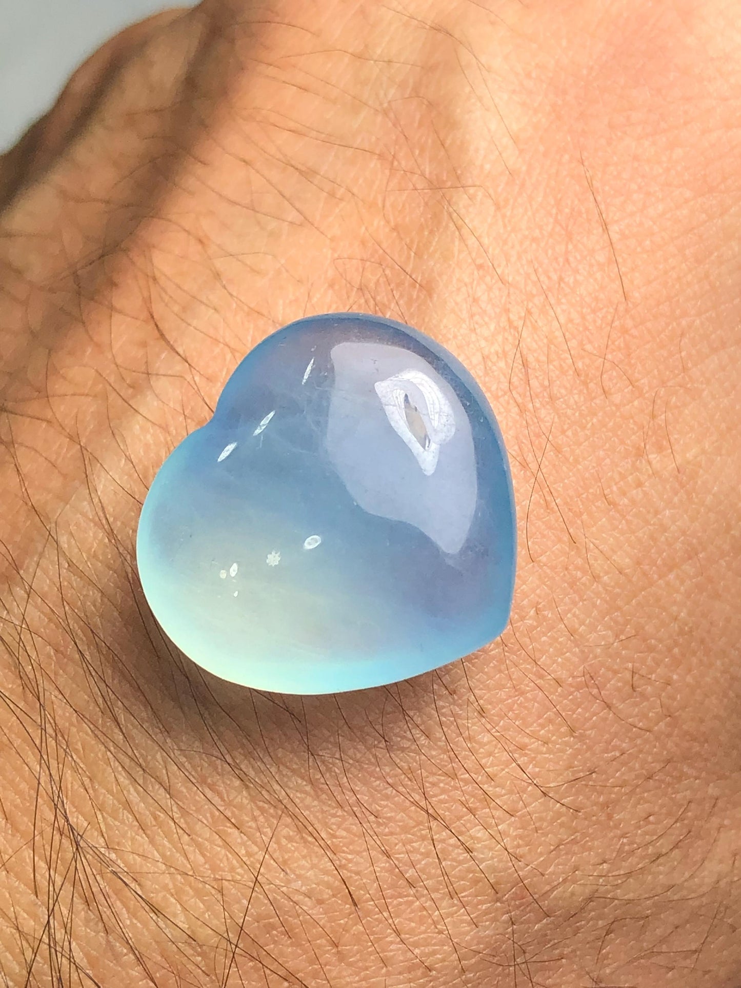 30.70 ct heart shape aquamarine cabochon heated