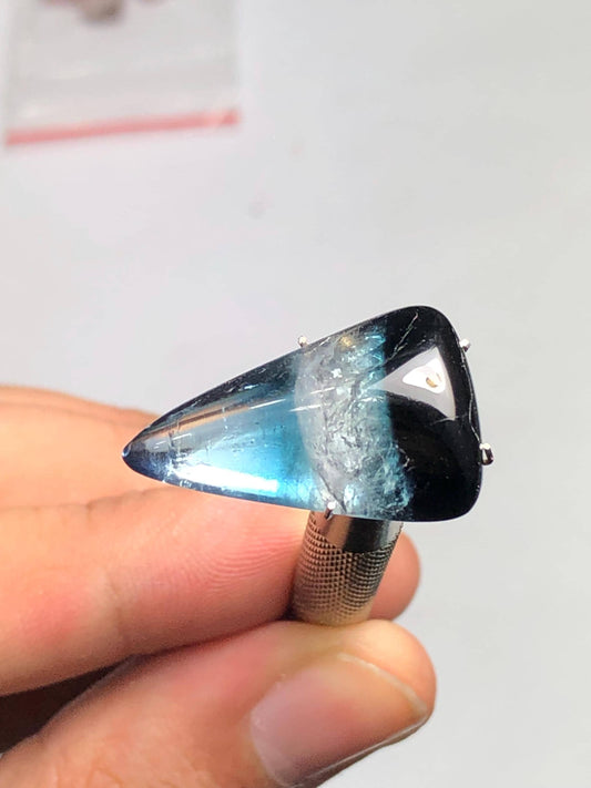 16.80 ct tri colour tourmaline cabochon