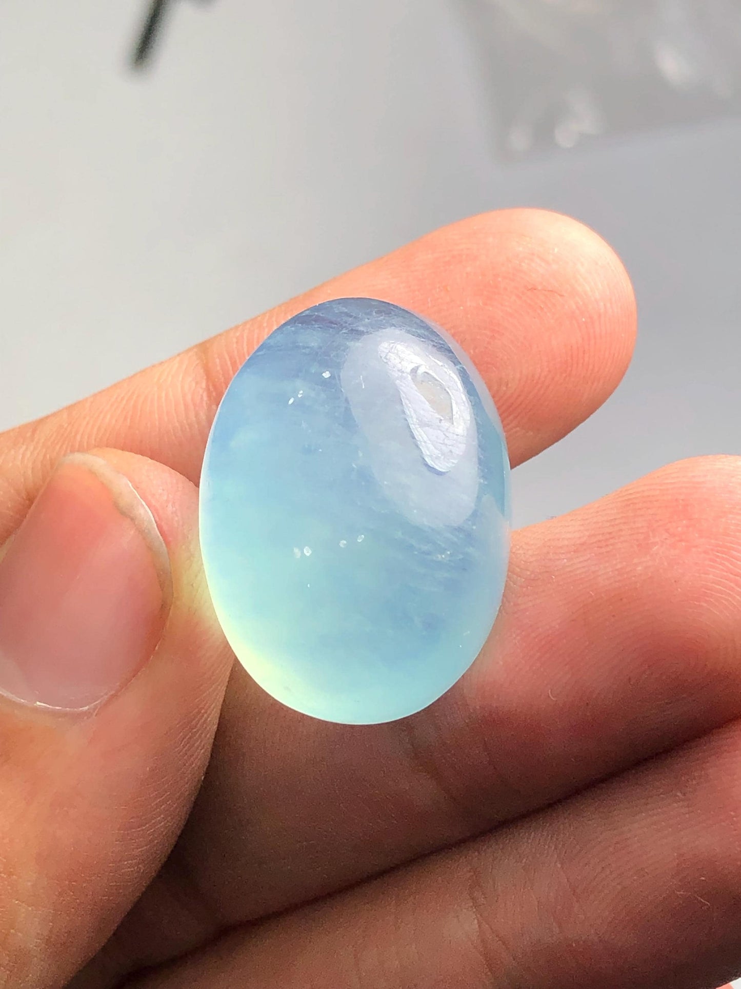 44.50 aquamarine cabochon heated