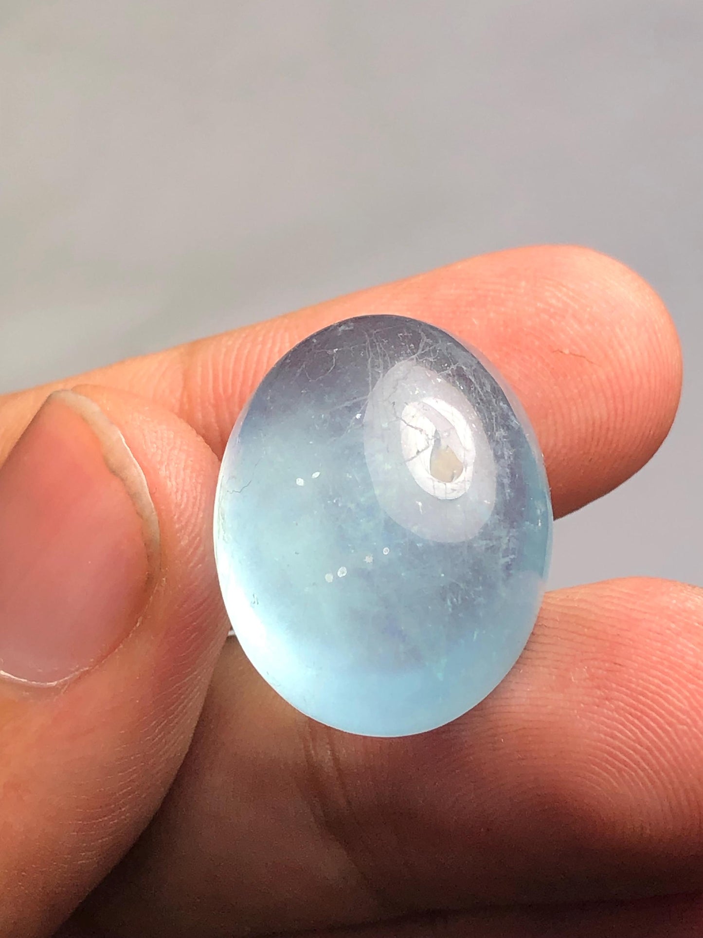 32.65 ct aquamarine cabochon heated