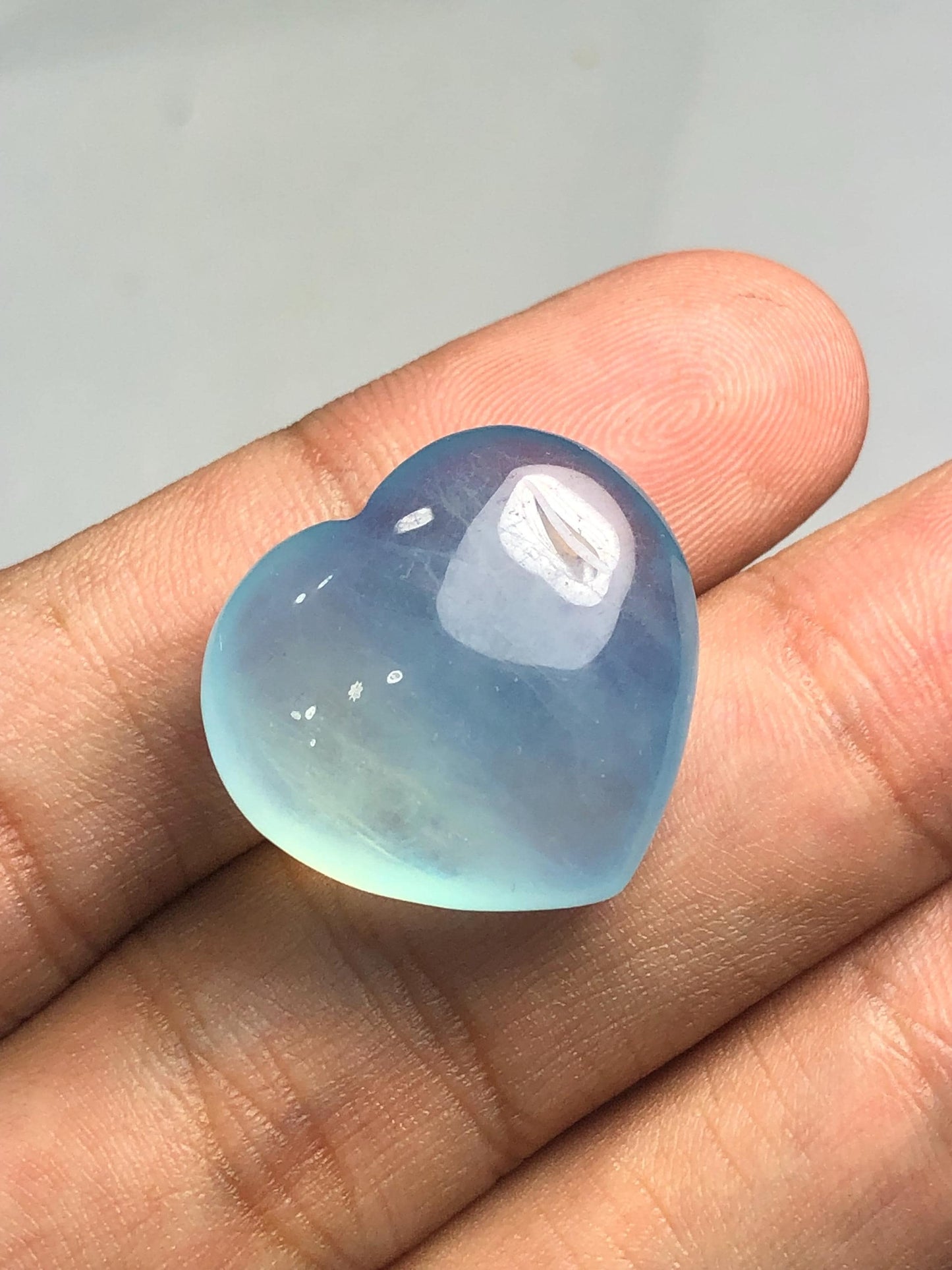 30.70 ct heart shape aquamarine cabochon heated