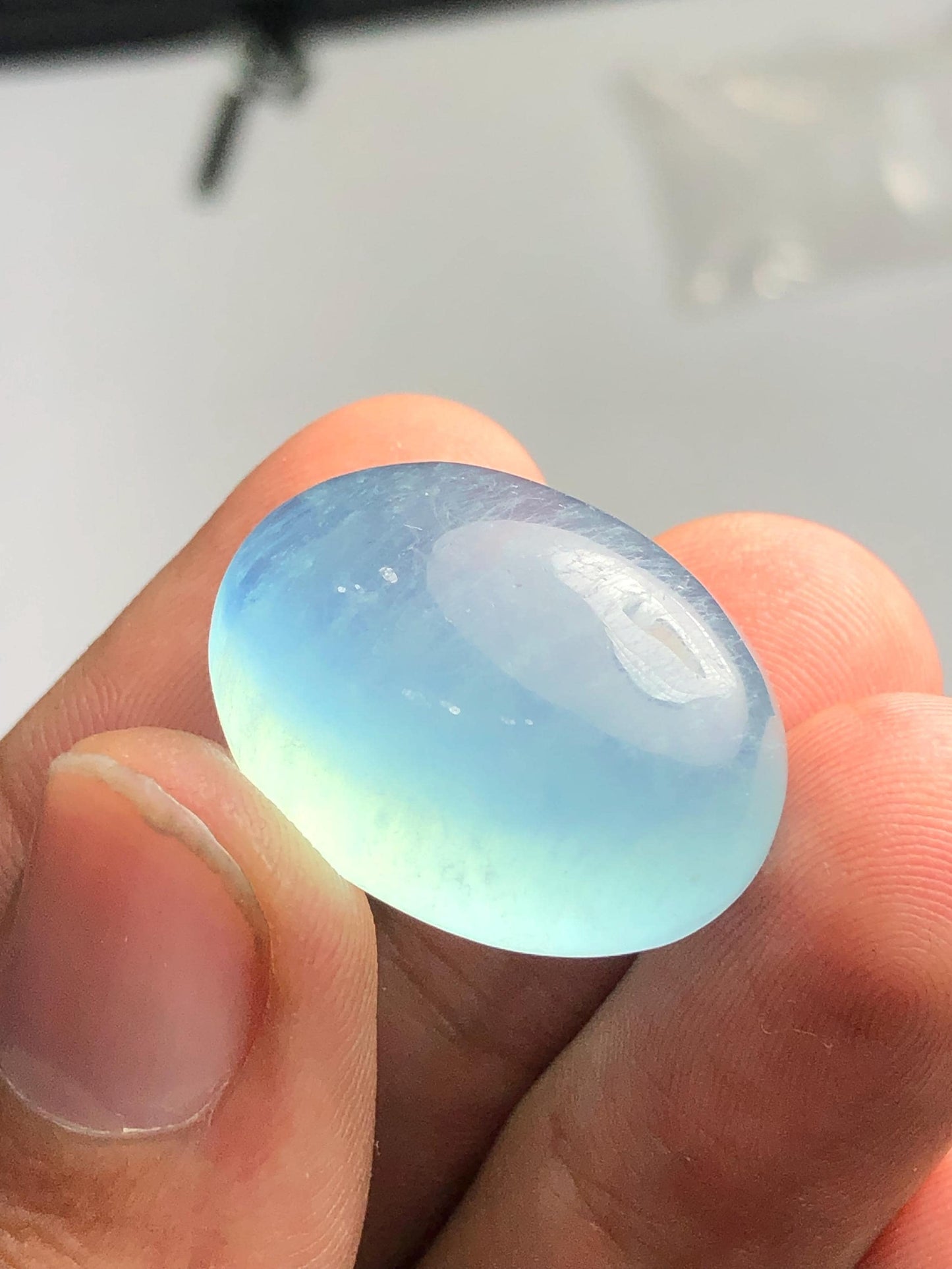 44.50 aquamarine cabochon heated