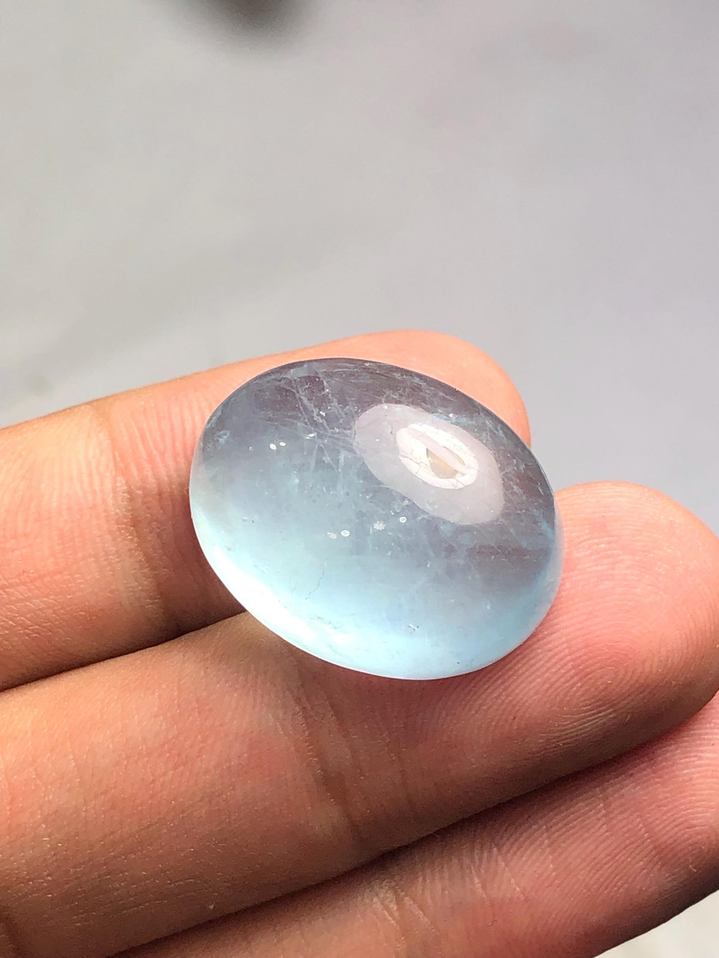 32.65 ct aquamarine cabochon heated