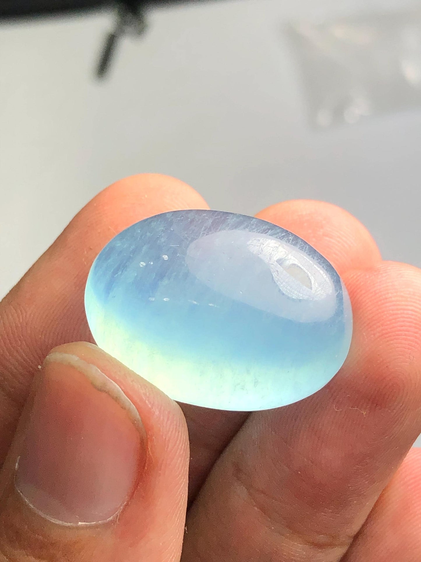 44.50 aquamarine cabochon heated