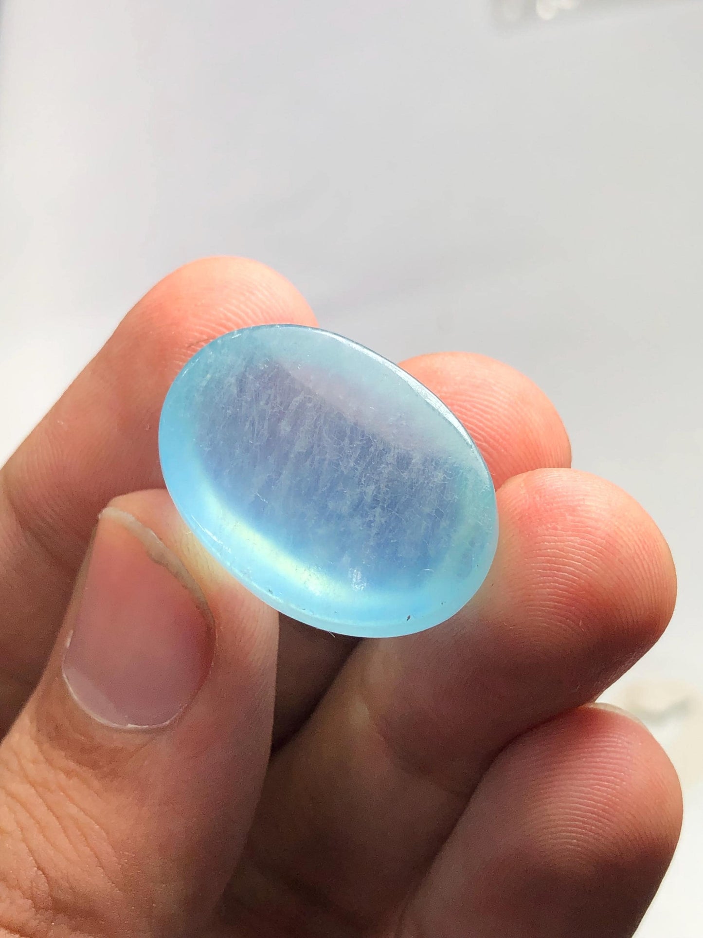 44.50 aquamarine cabochon heated