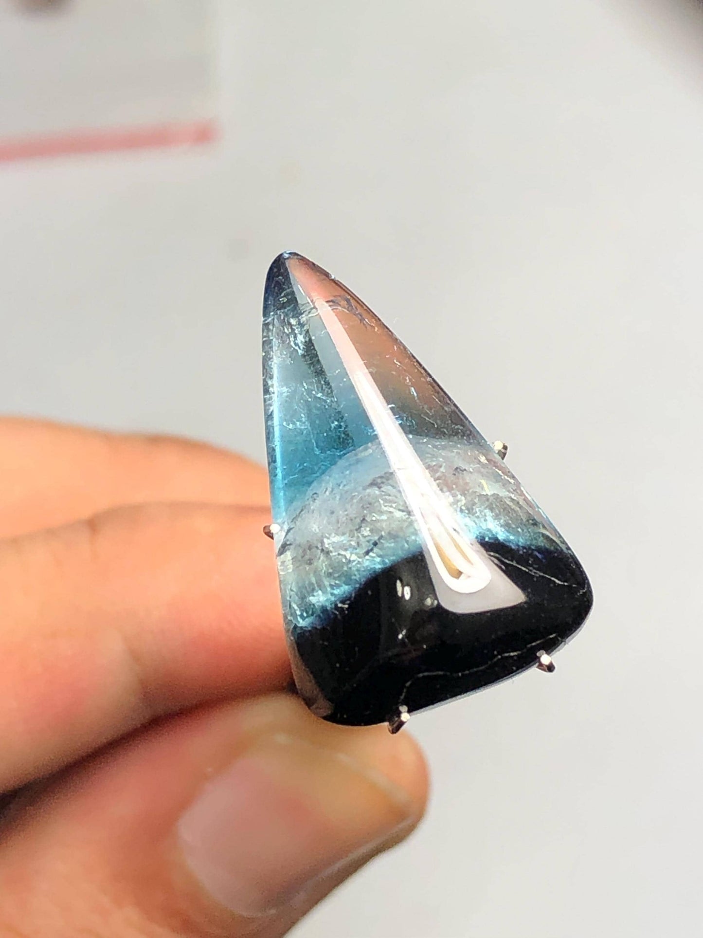 16.80 ct tri colour tourmaline cabochon