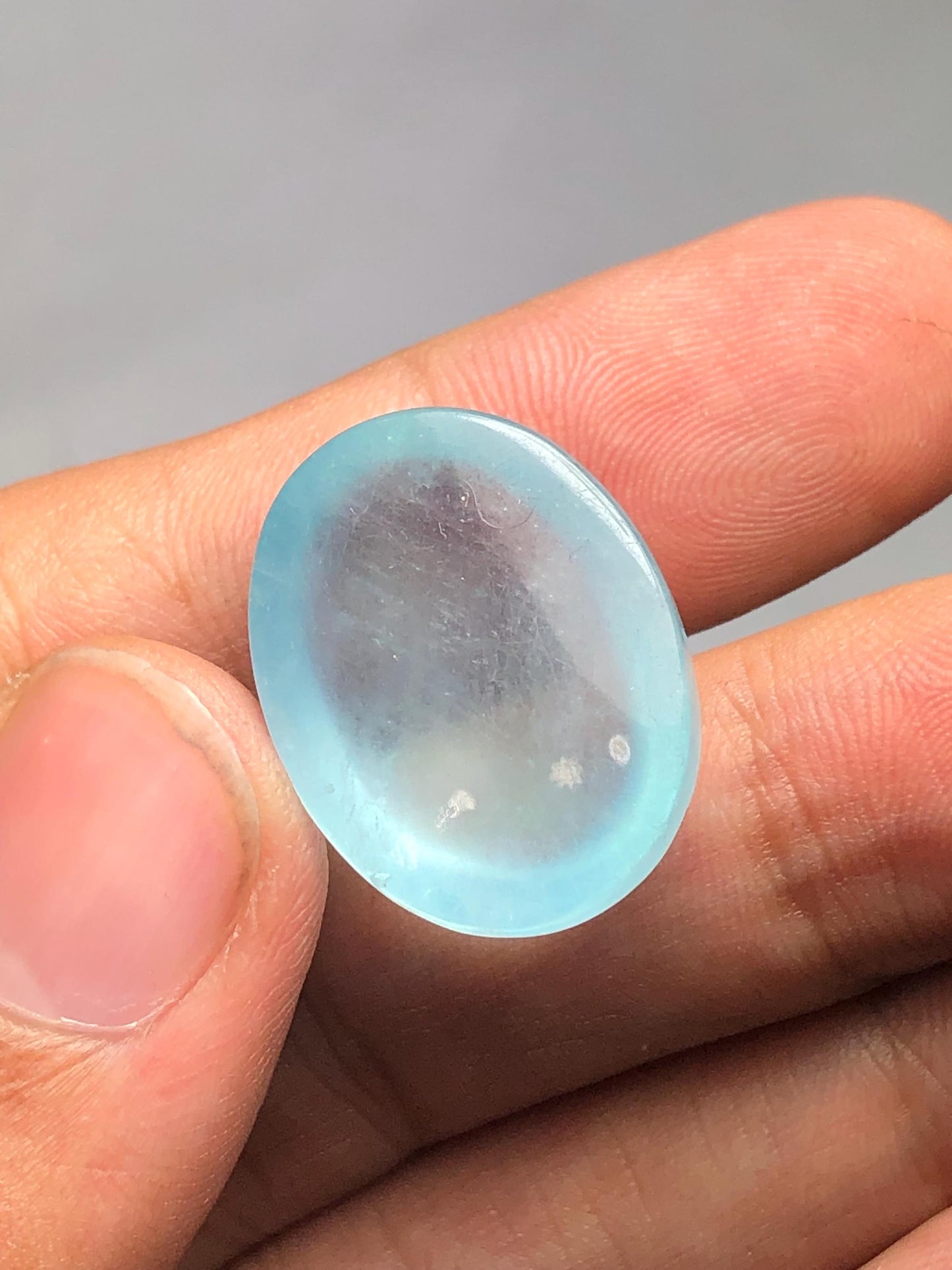 32.65 ct aquamarine cabochon heated