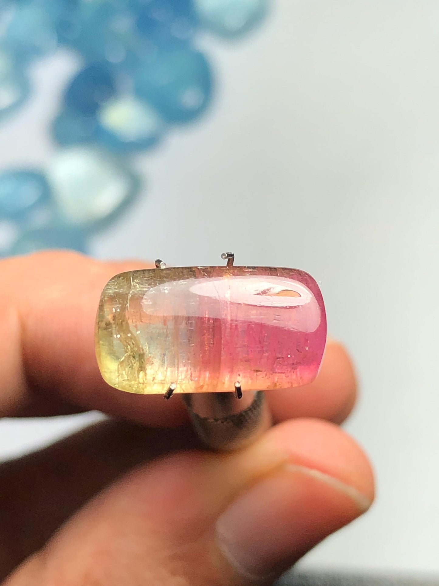 8.90 carat Watermelon tourmaline cabochon