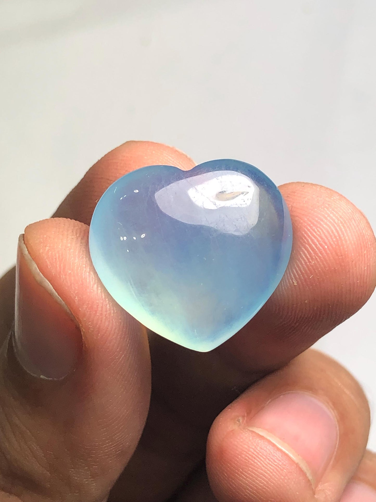 30.70 ct heart shape aquamarine cabochon heated