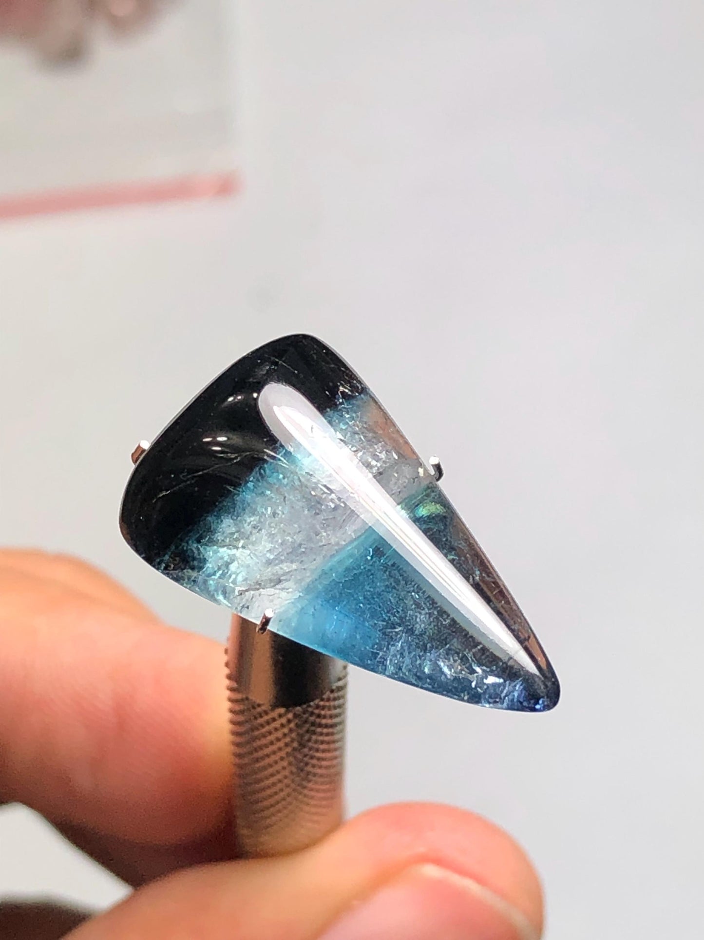 16.80 ct tri colour tourmaline cabochon