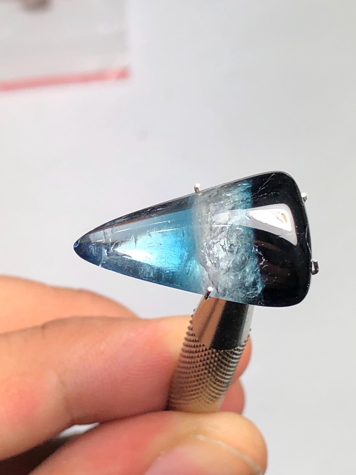 16.80 ct tri colour tourmaline cabochon