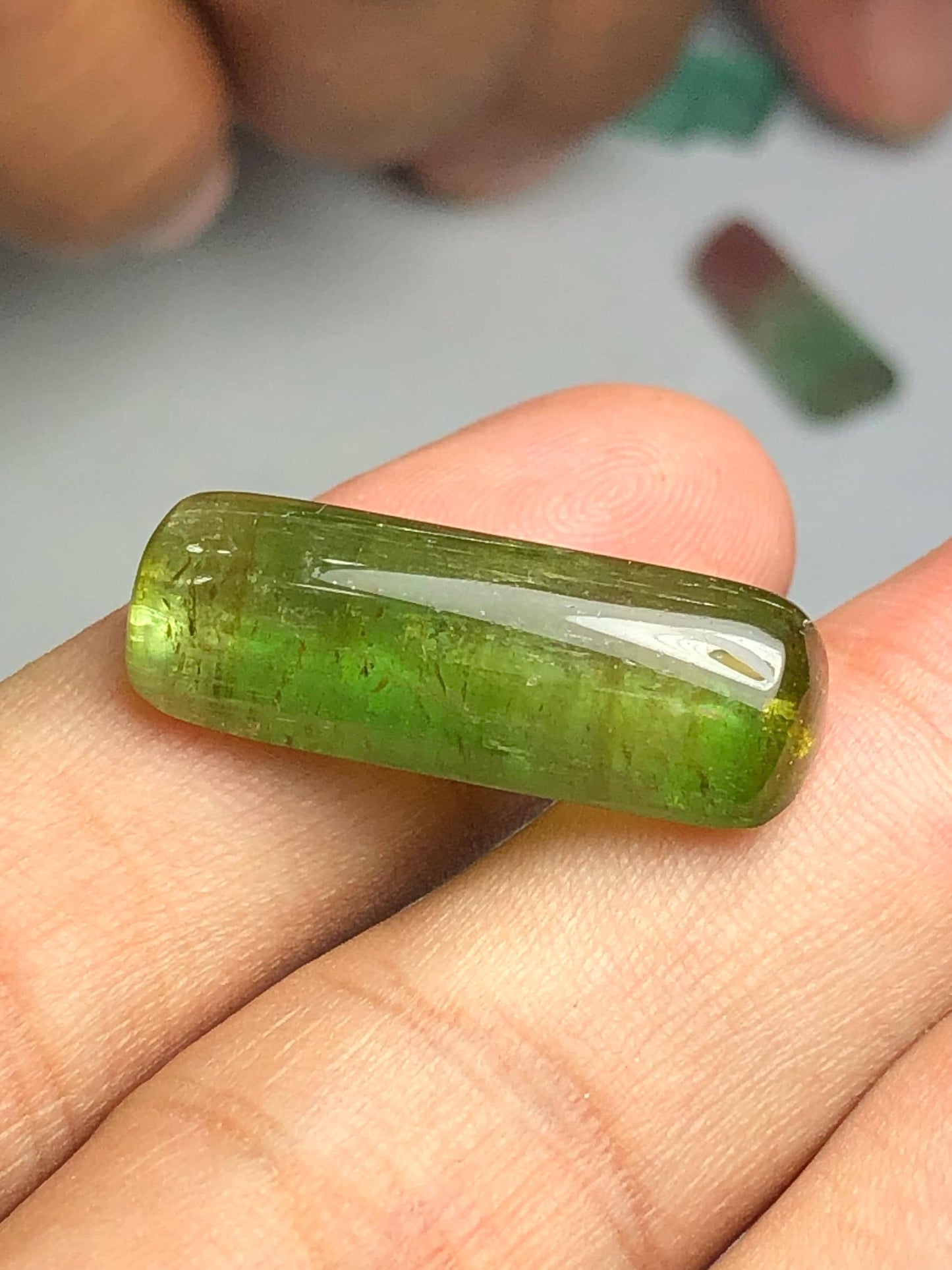 22 ct green tourmaline cabochon