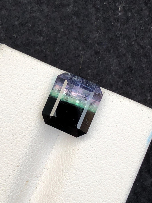 6.10 CTs unique tri colour tourmaline faceted natural