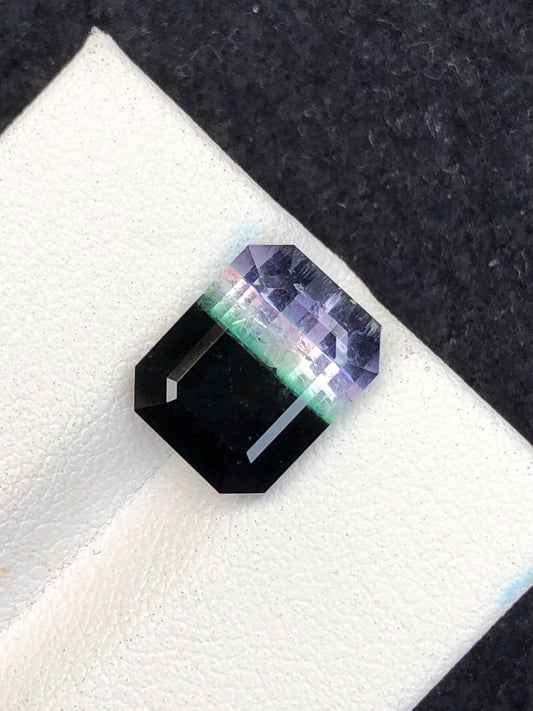 4.75 CTs unique tri colour tourmaline faceted natural