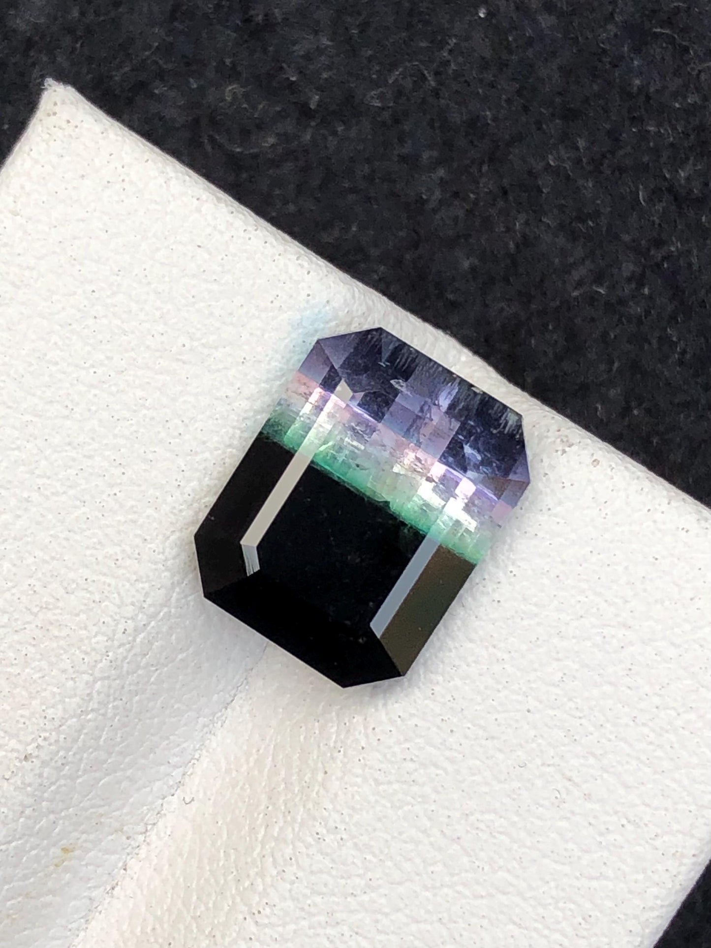 4.75 CTs unique tri colour tourmaline faceted natural