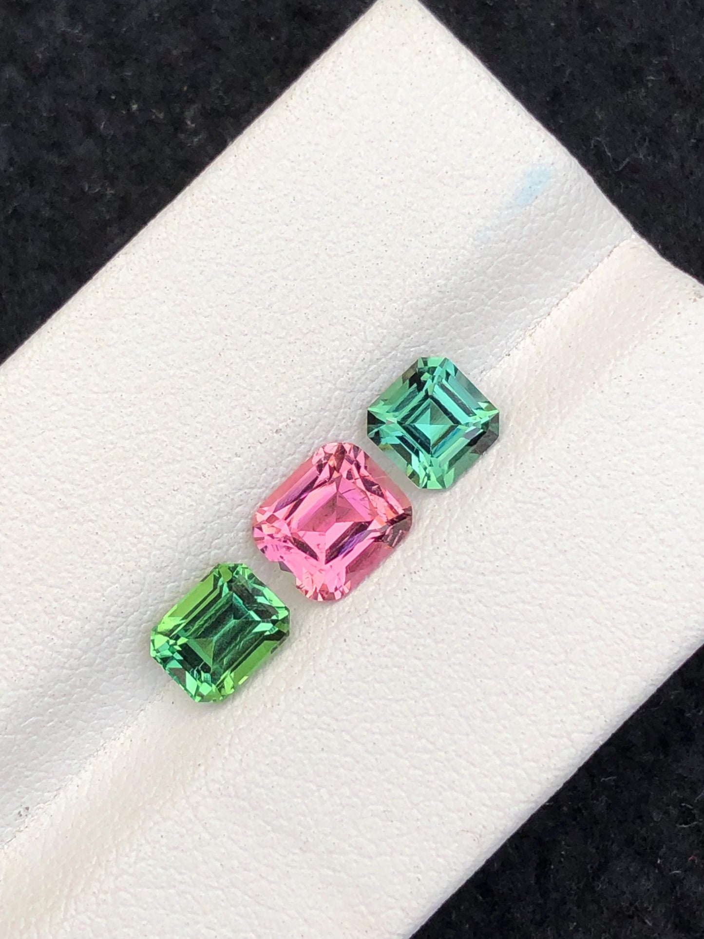 3.15 cts bright green & pink tourmaline faceted natural