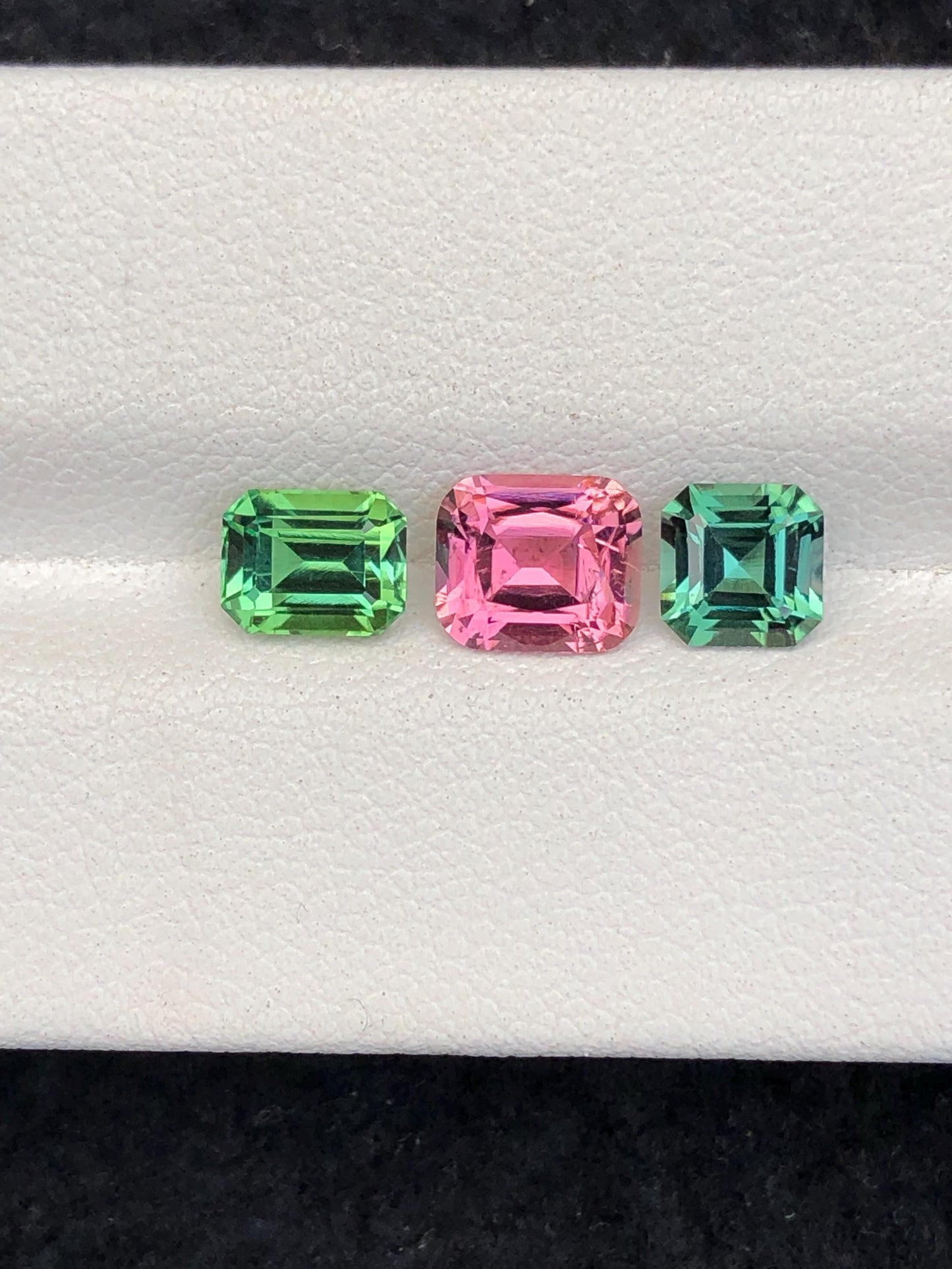 3.15 cts bright green & pink tourmaline faceted natural