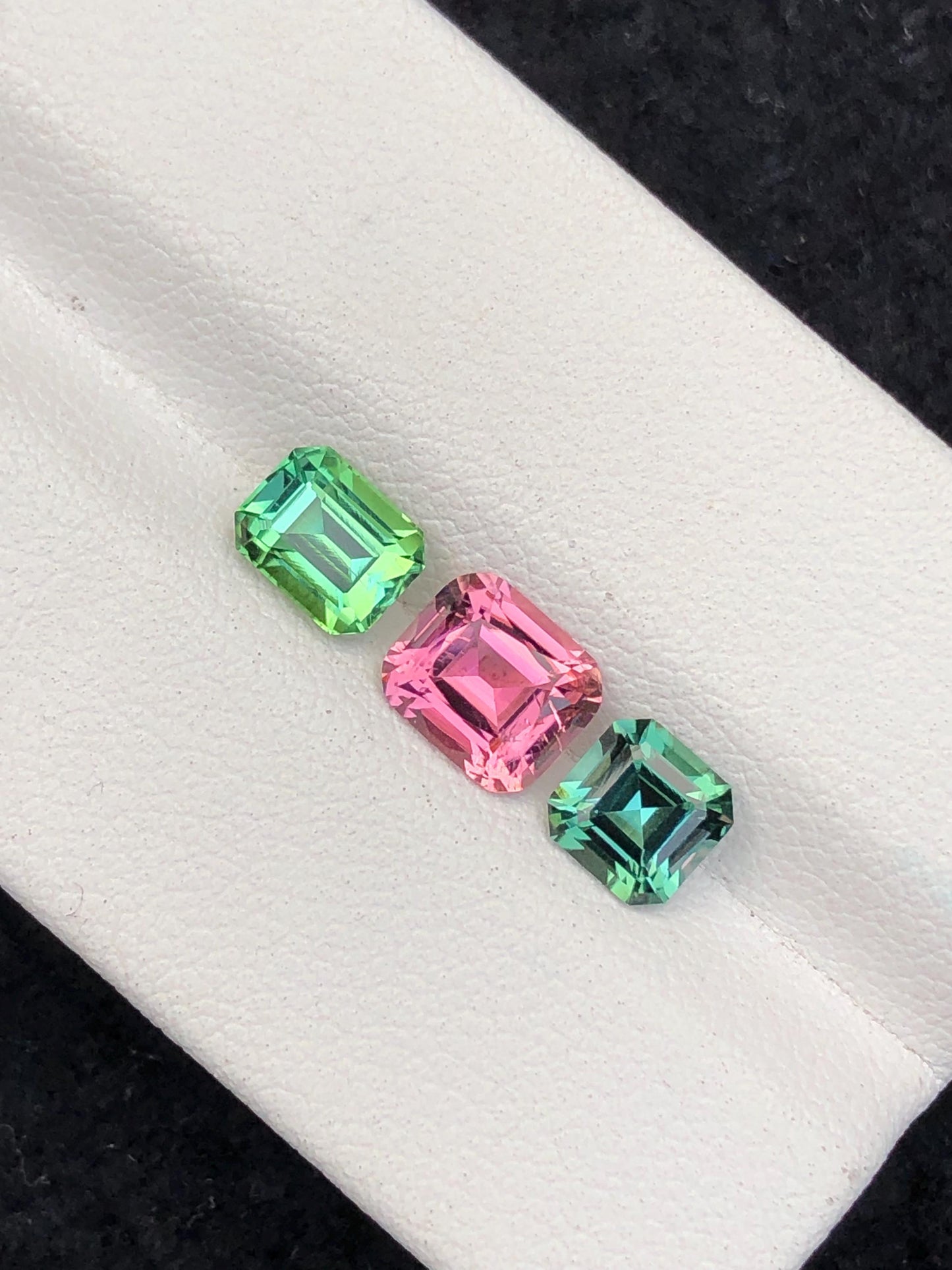 3.15 cts bright green & pink tourmaline faceted natural