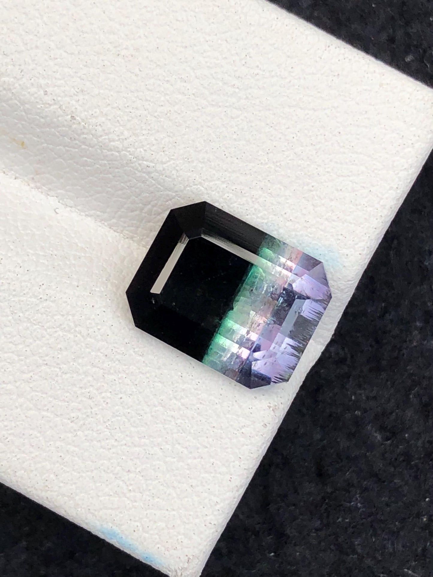 4.75 CTs unique tri colour tourmaline faceted natural