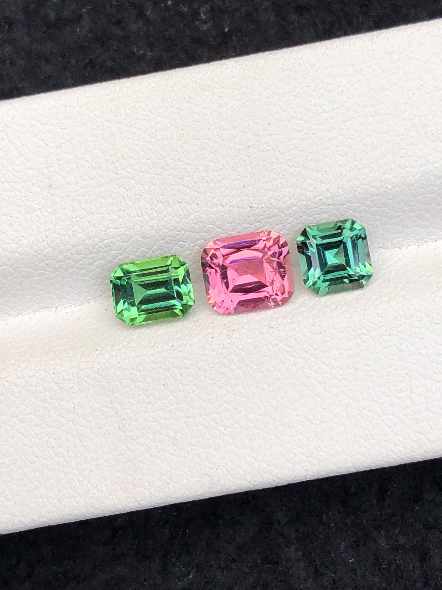 3.15 cts bright green & pink tourmaline faceted natural