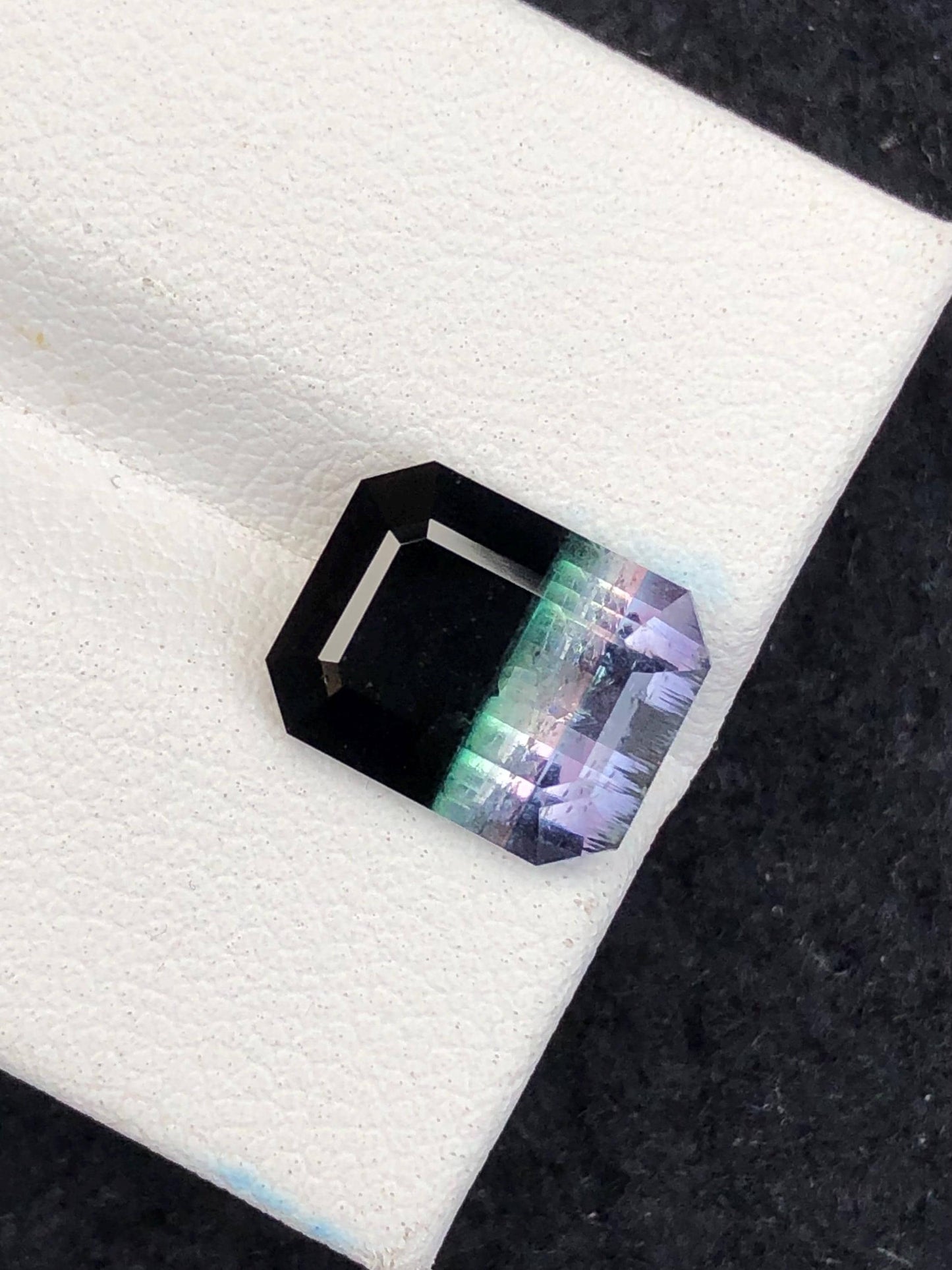 4.75 CTs unique tri colour tourmaline faceted natural