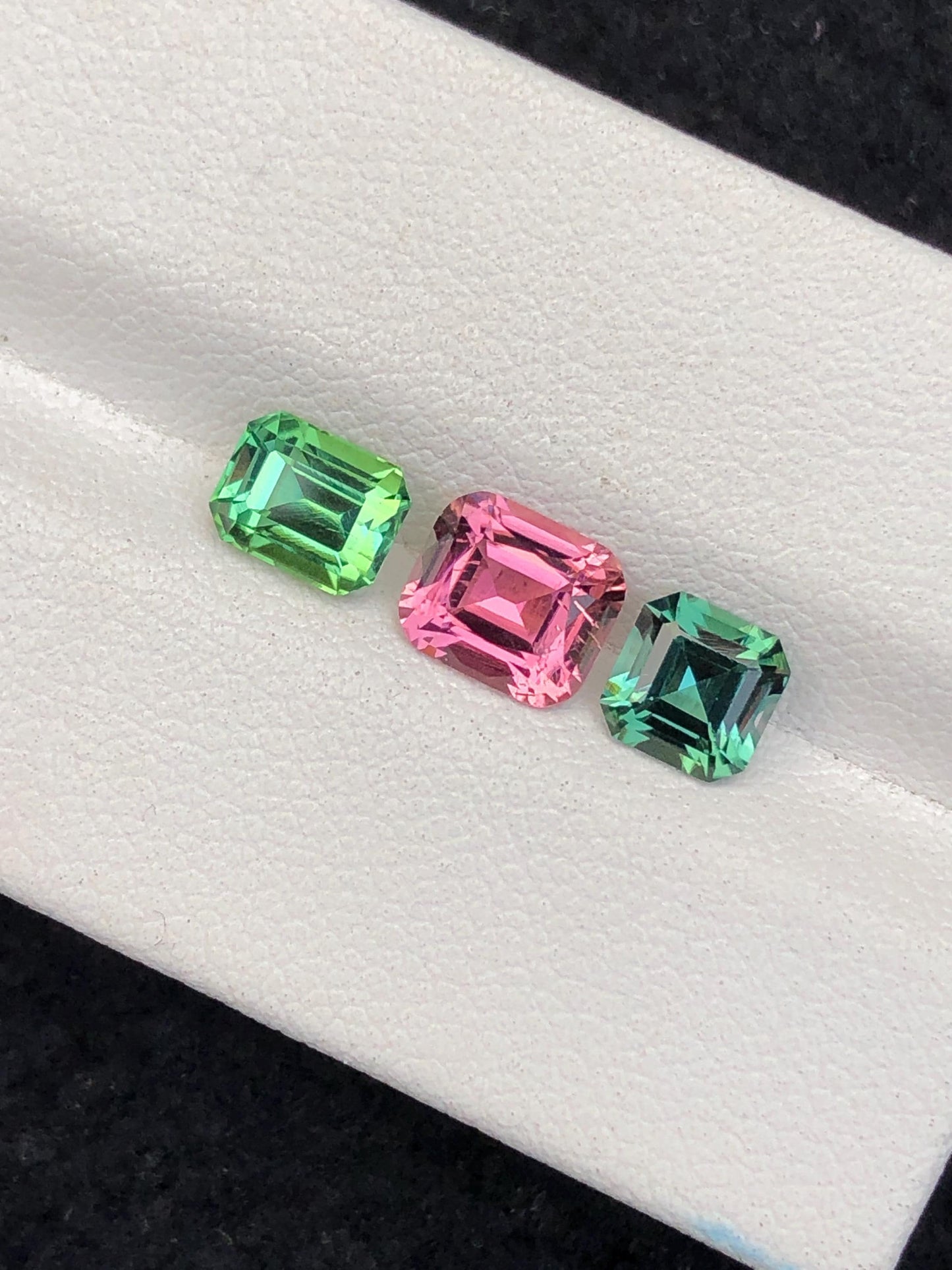 3.15 cts bright green & pink tourmaline faceted natural