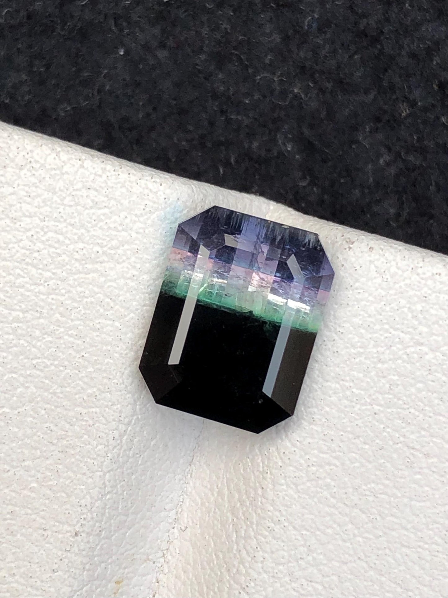 4.75 CTs unique tri colour tourmaline faceted natural