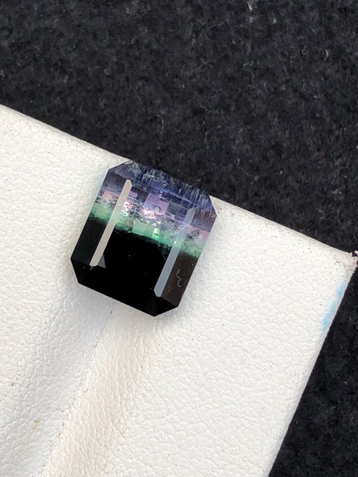 6.10 CTs unique tri colour tourmaline faceted natural