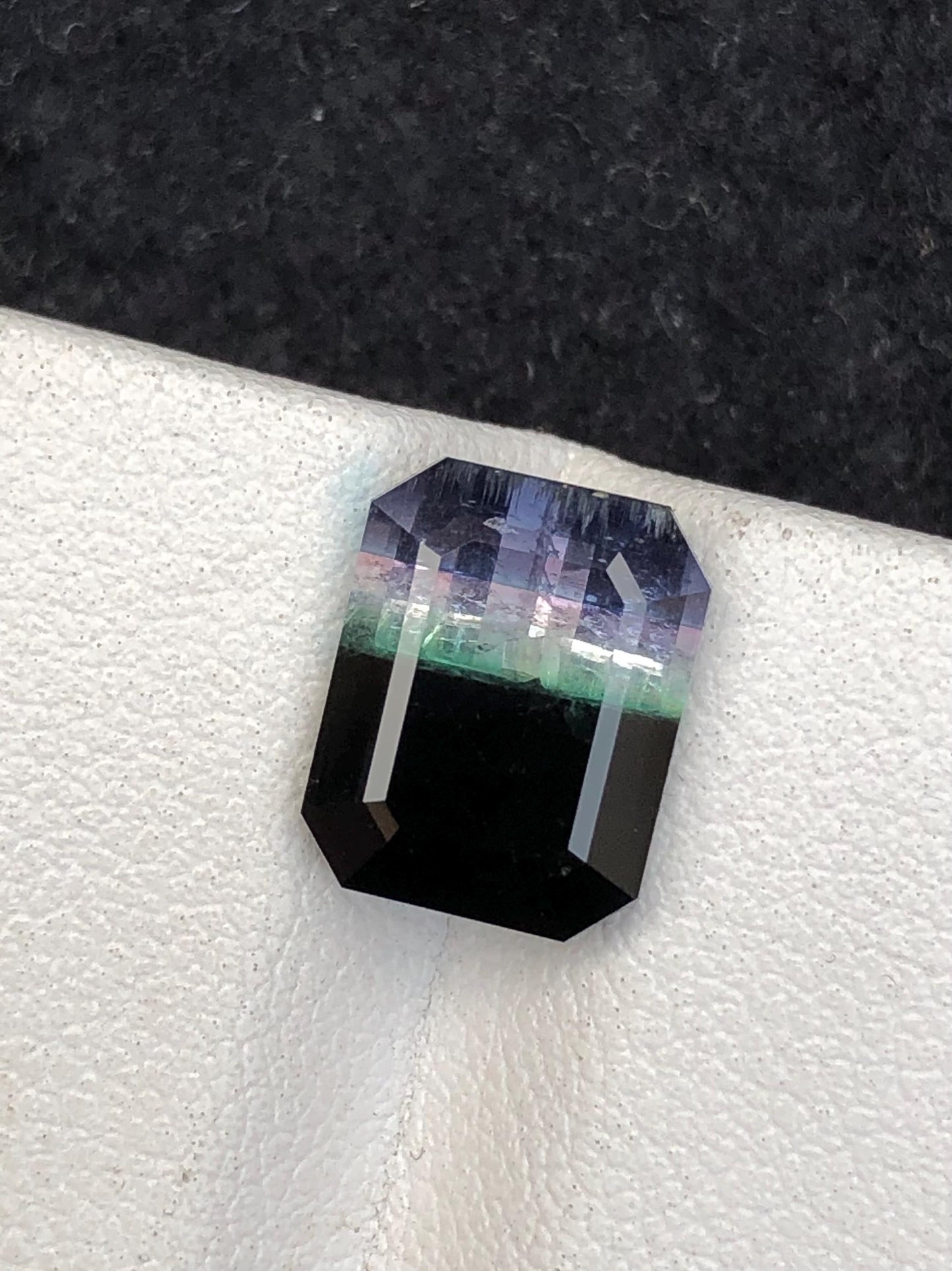 4.75 CTs unique tri colour tourmaline faceted natural