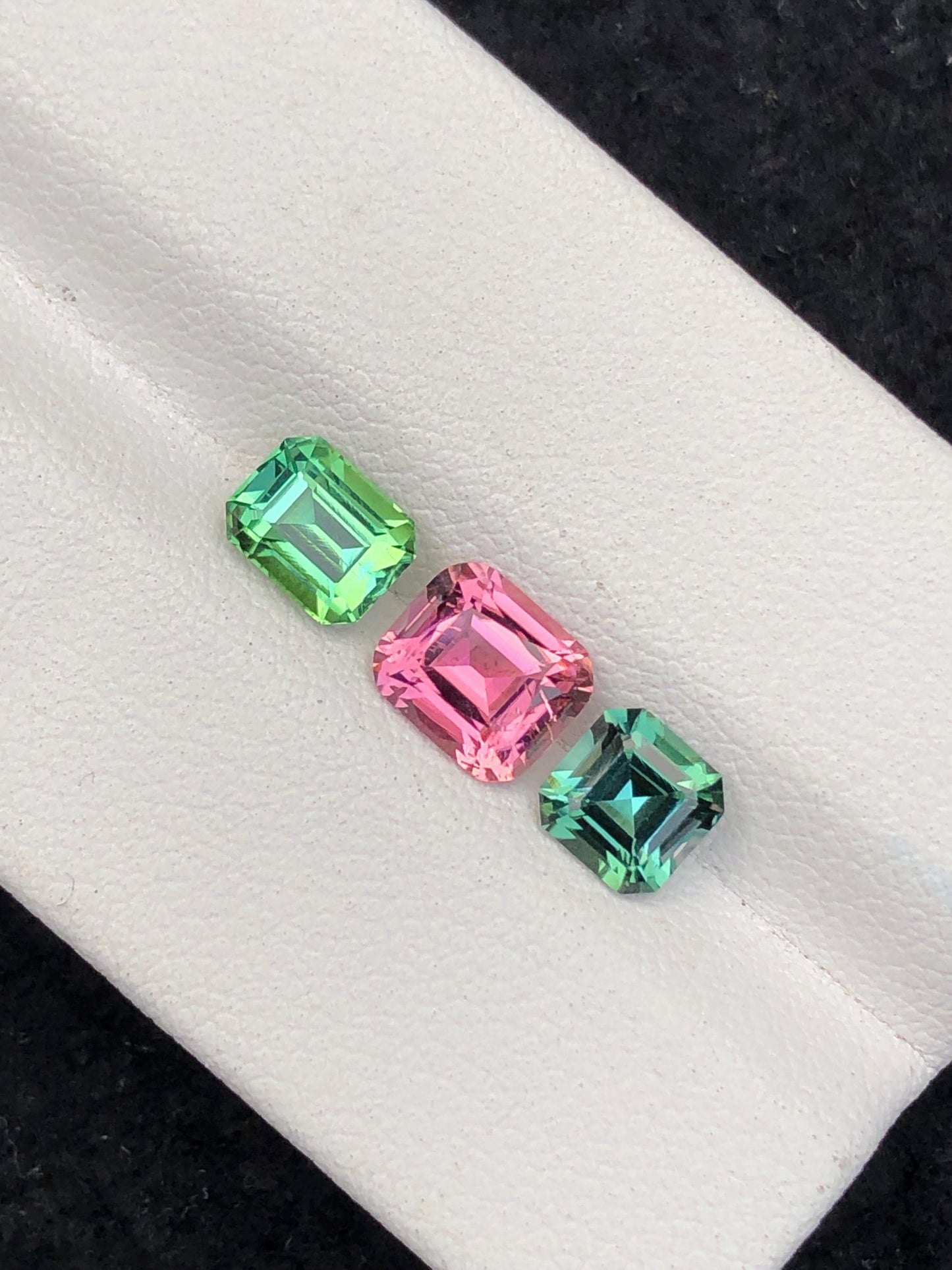 3.15 cts bright green & pink tourmaline faceted natural