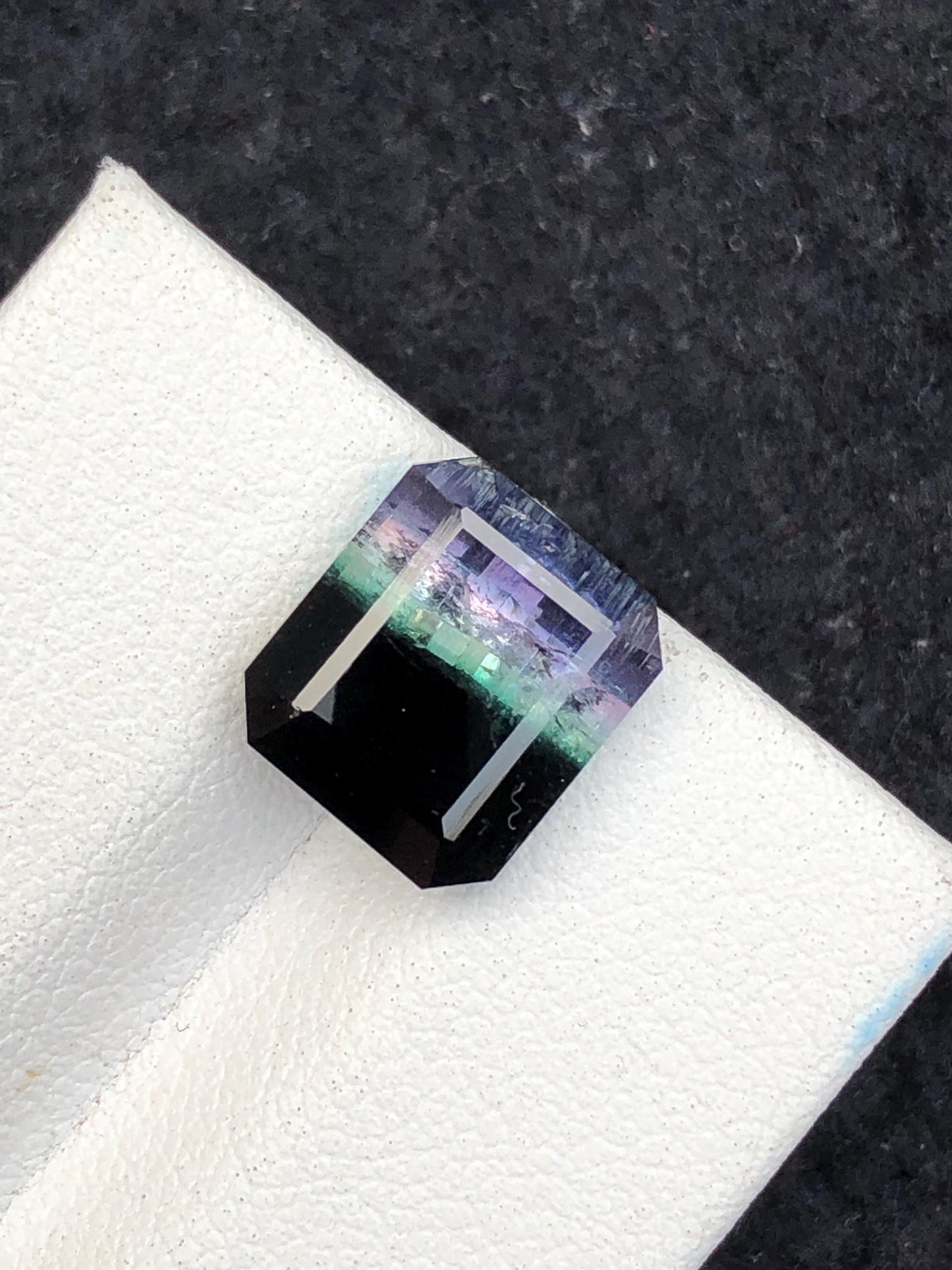 6.10 CTs unique tri colour tourmaline faceted natural