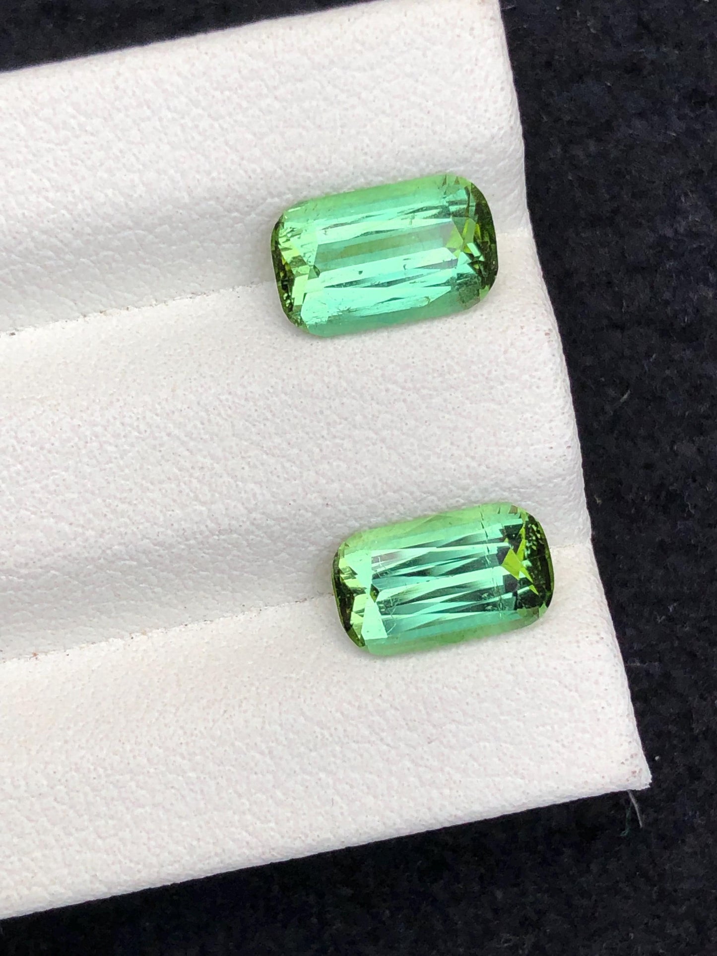 3.15 CTs green tourmaline pair natural faceted