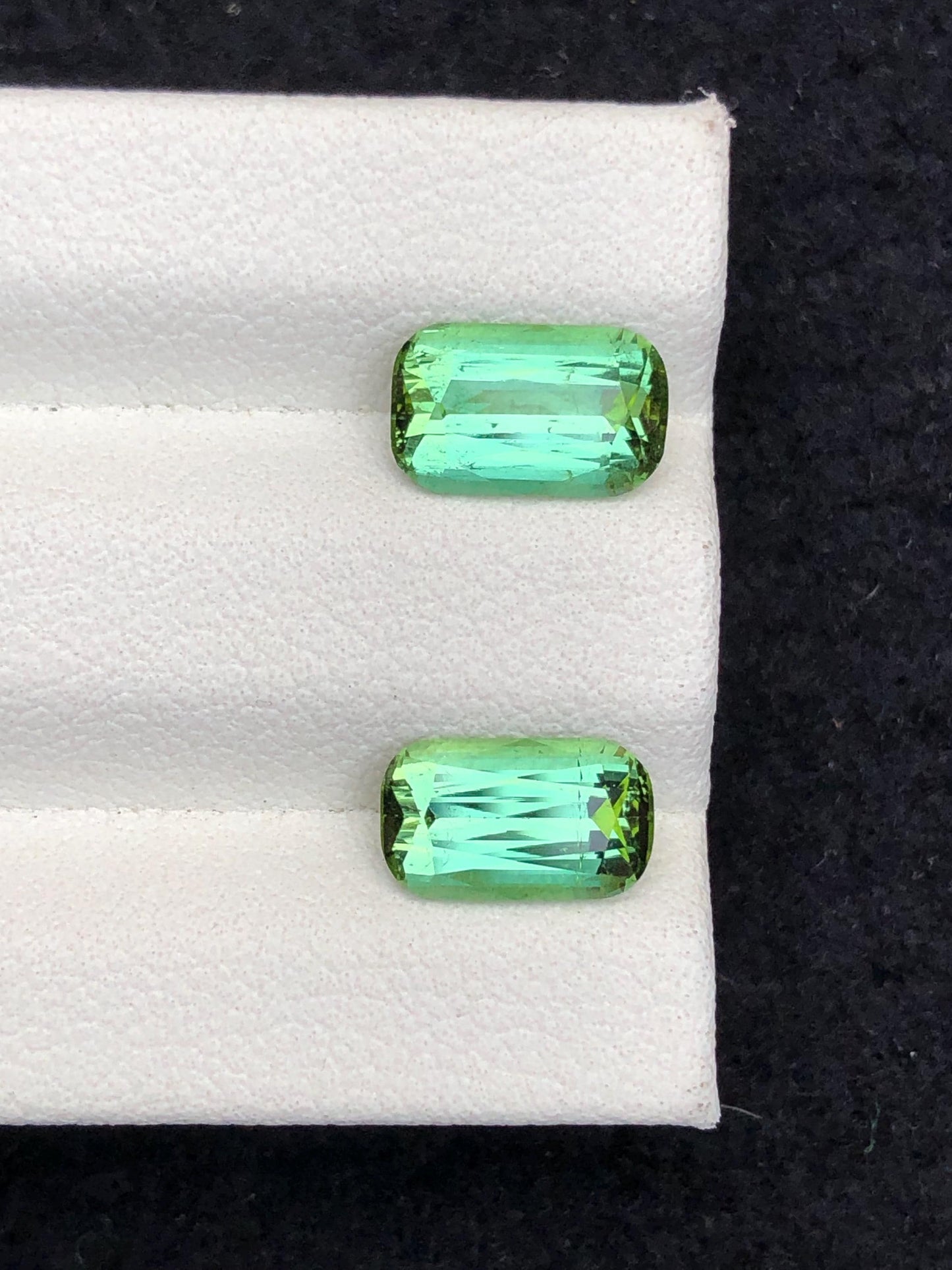 3.15 CTs green tourmaline pair natural faceted