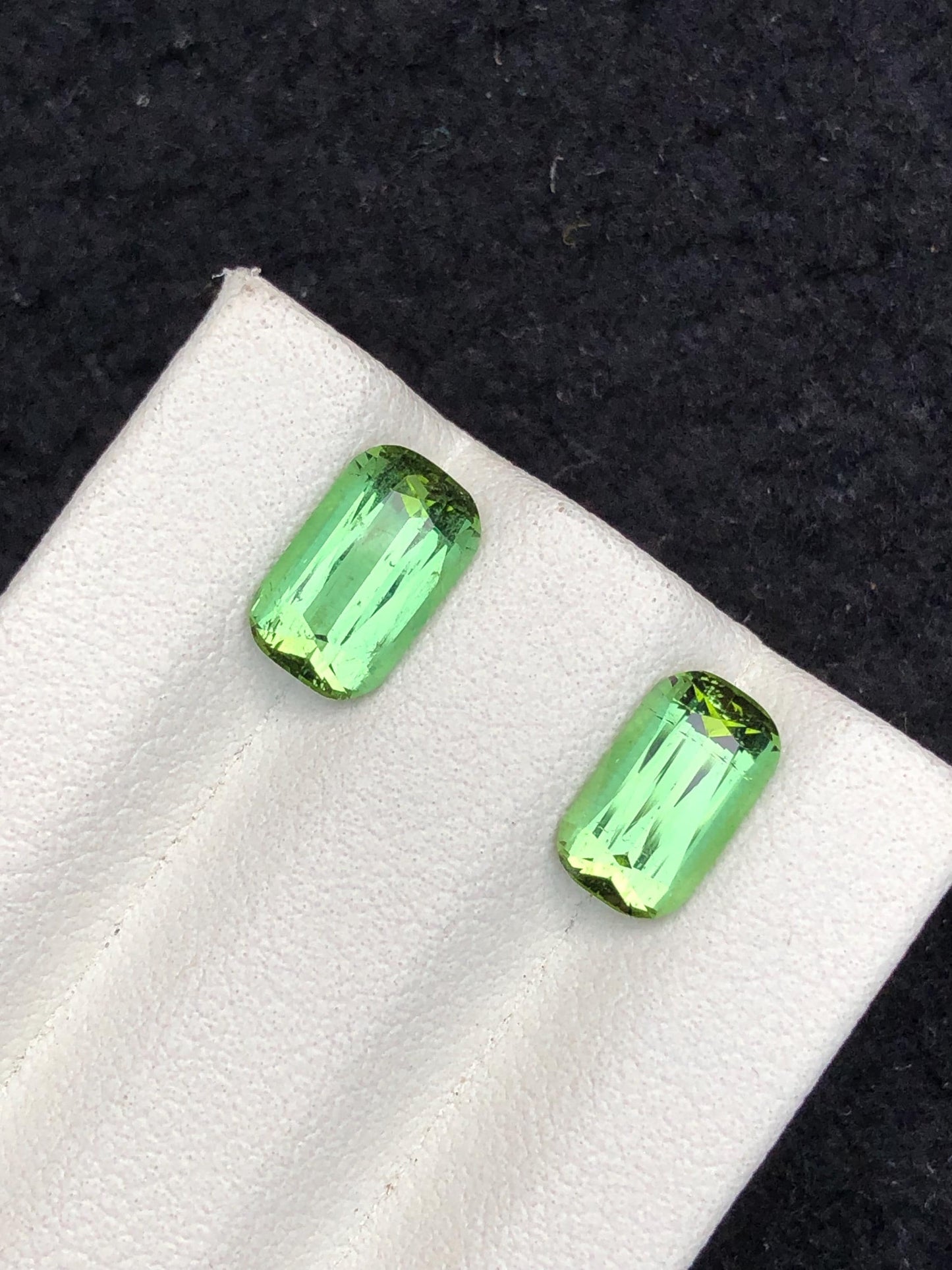 3.15 CTs green tourmaline pair natural faceted