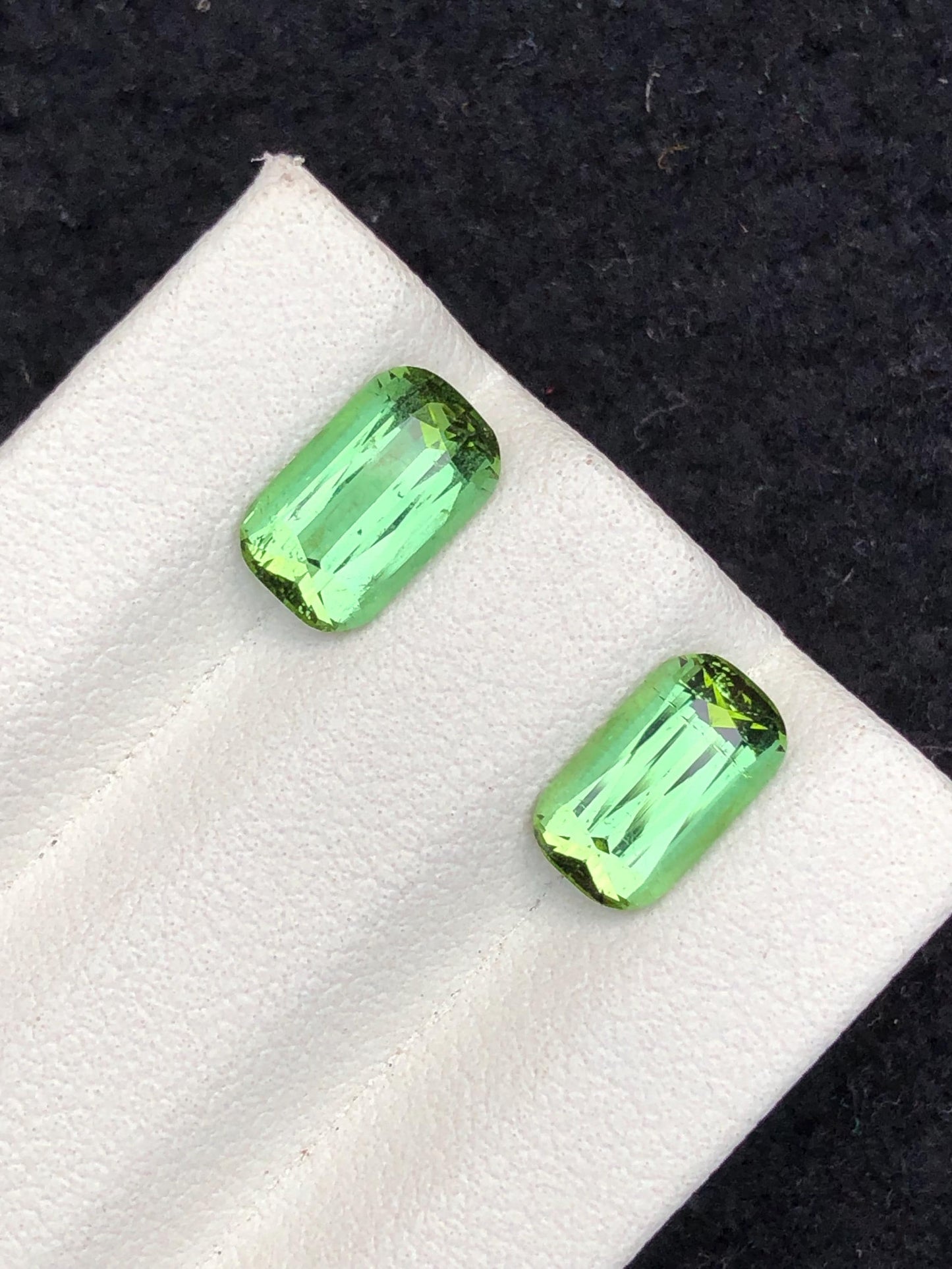 3.15 CTs green tourmaline pair natural faceted