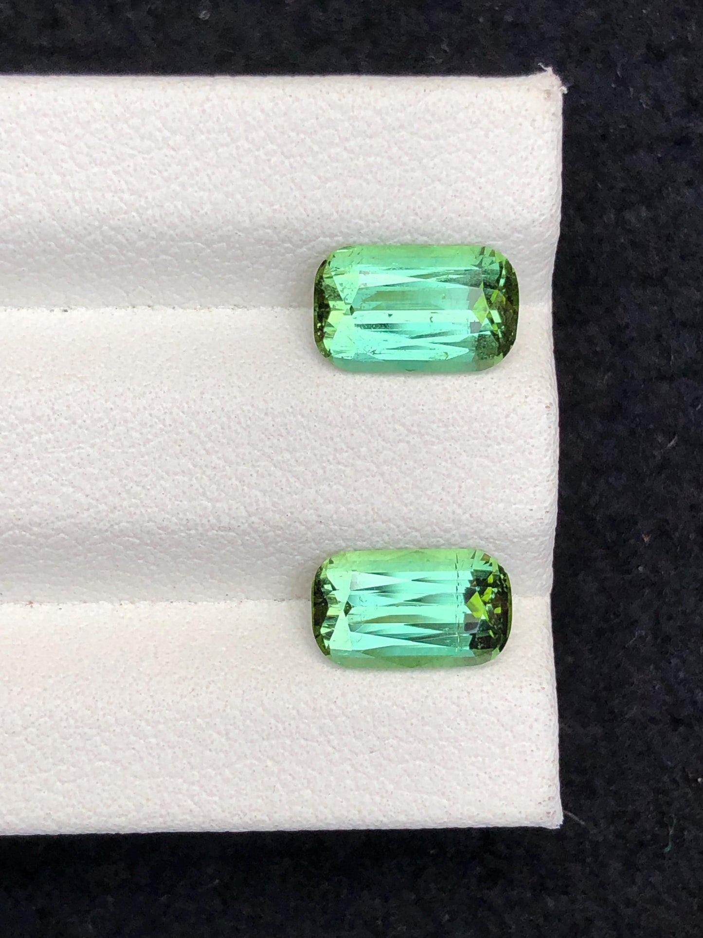 3.15 CTs green tourmaline pair natural faceted