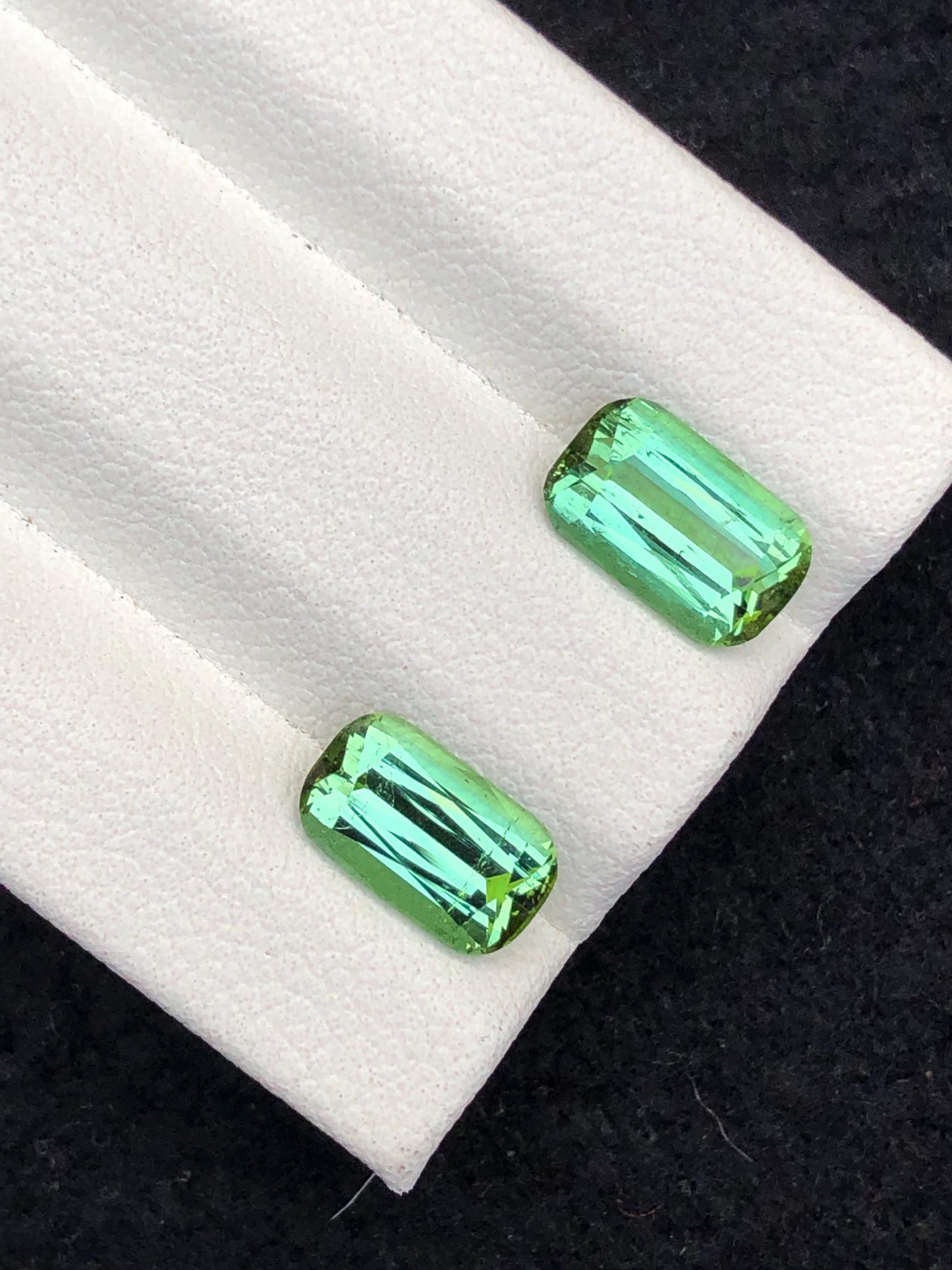 3.15 CTs green tourmaline pair natural faceted