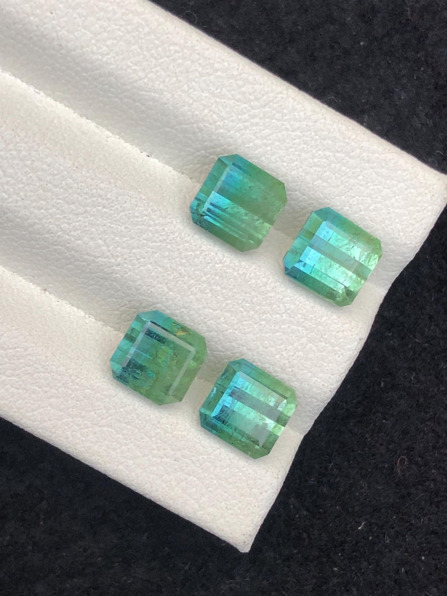 6.75 CTs unique bi colour tourmaline pairs natural faceted