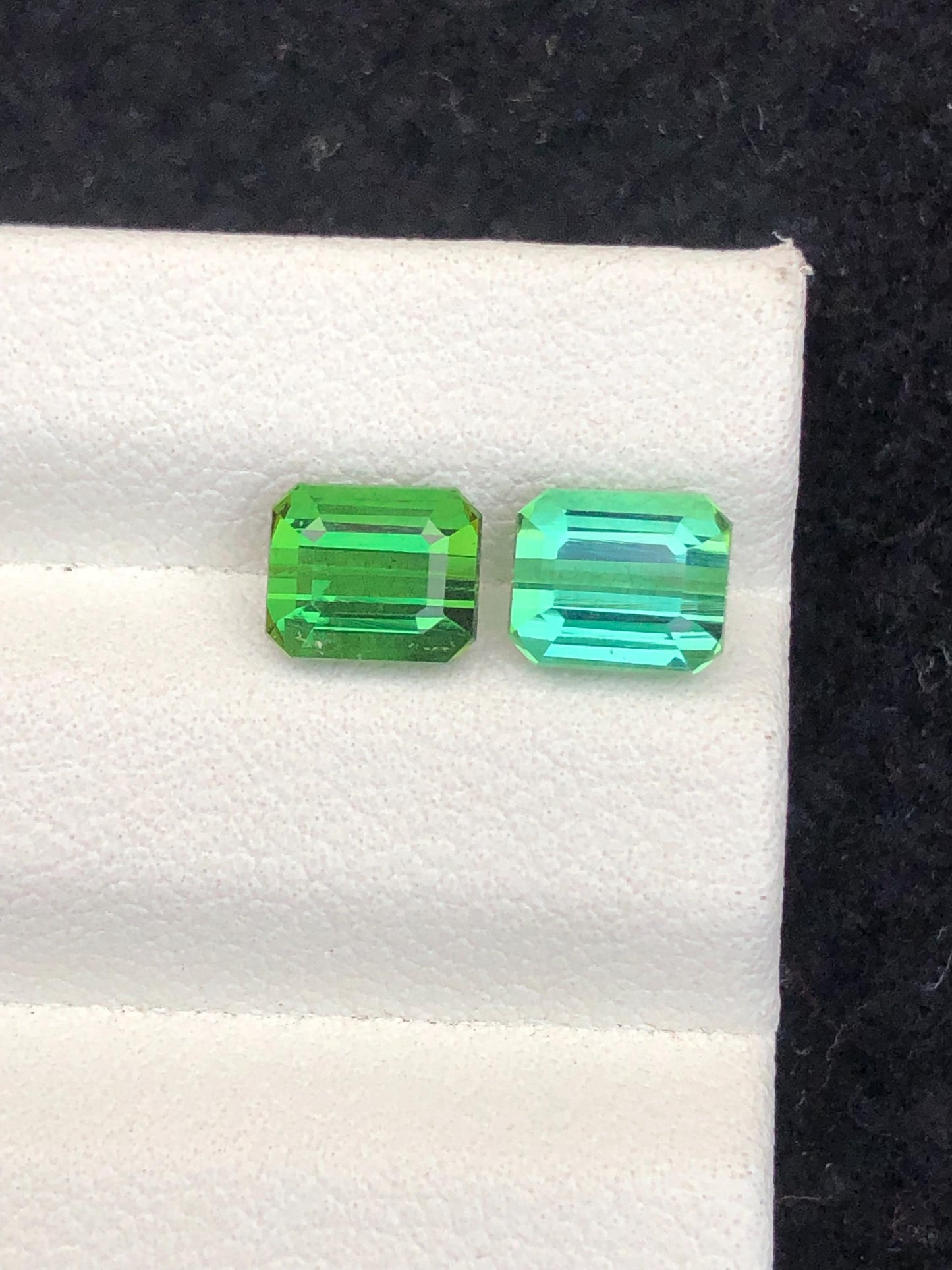 2.75 CTs green tourmaline reverse pair natural faceted