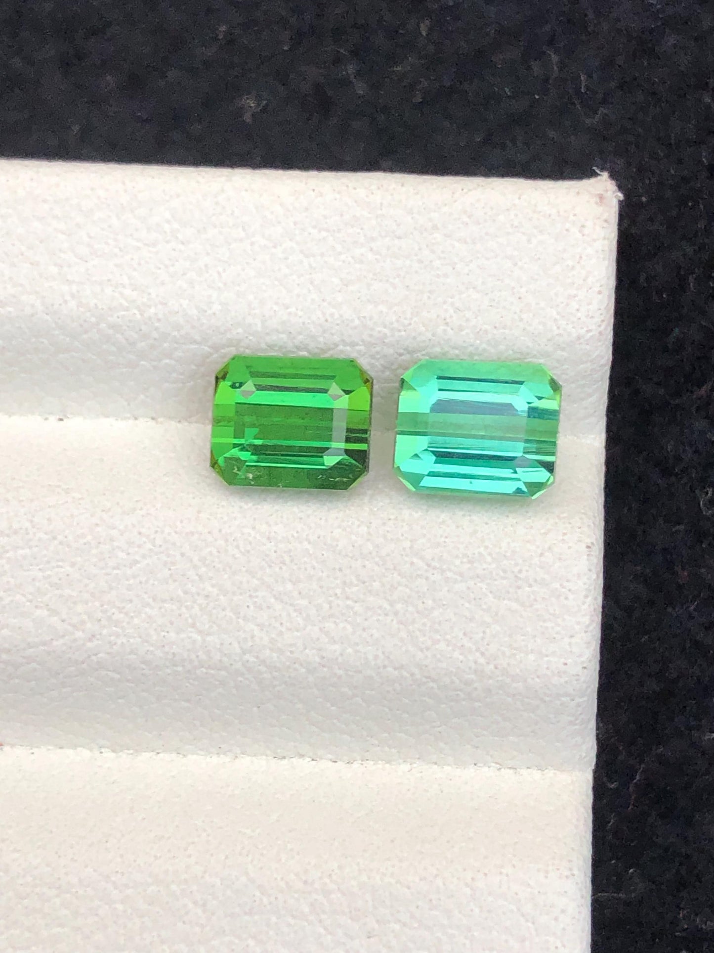 2.75 CTs green tourmaline reverse pair natural faceted