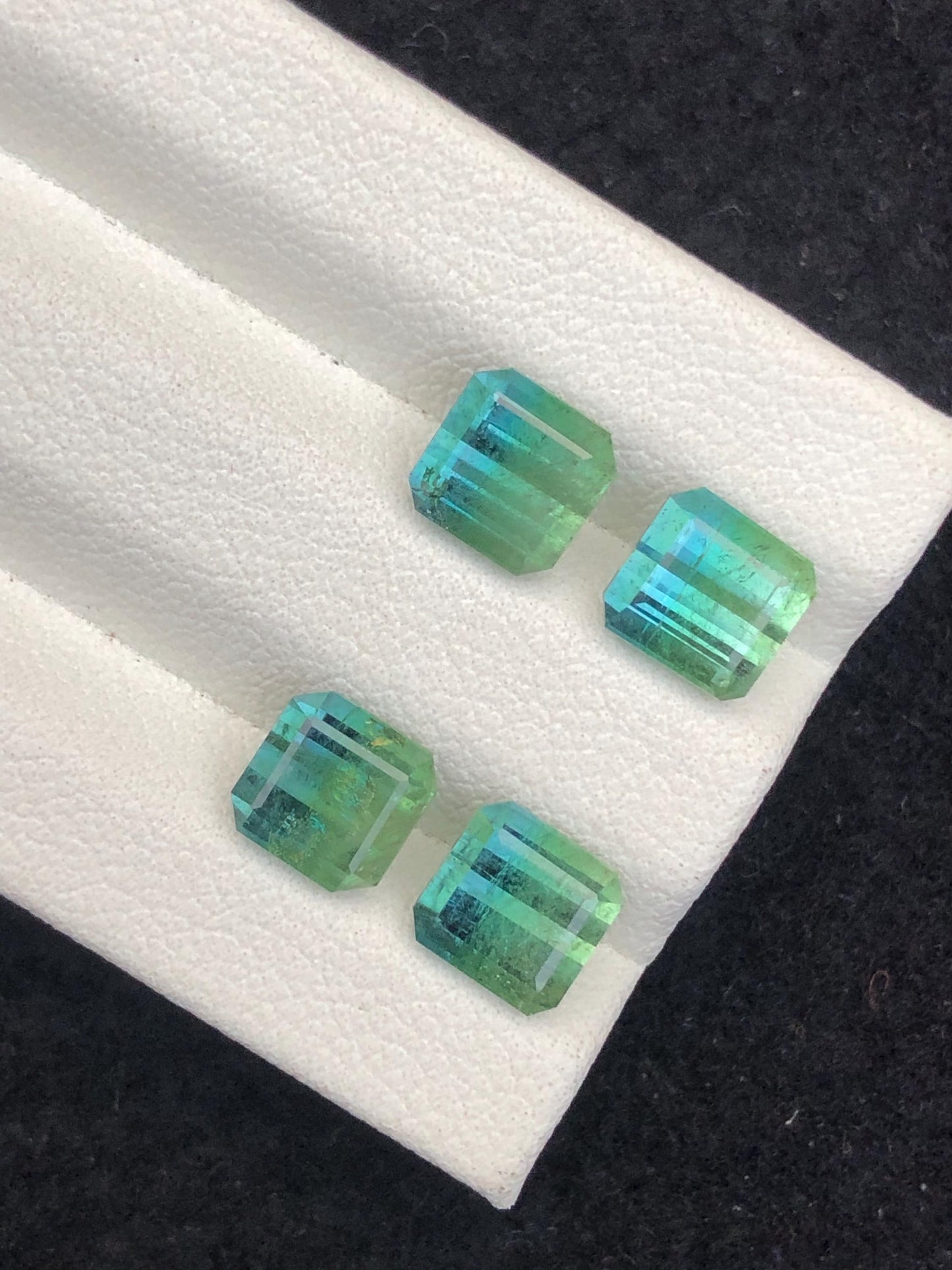 6.75 CTs unique bi colour tourmaline pairs natural faceted